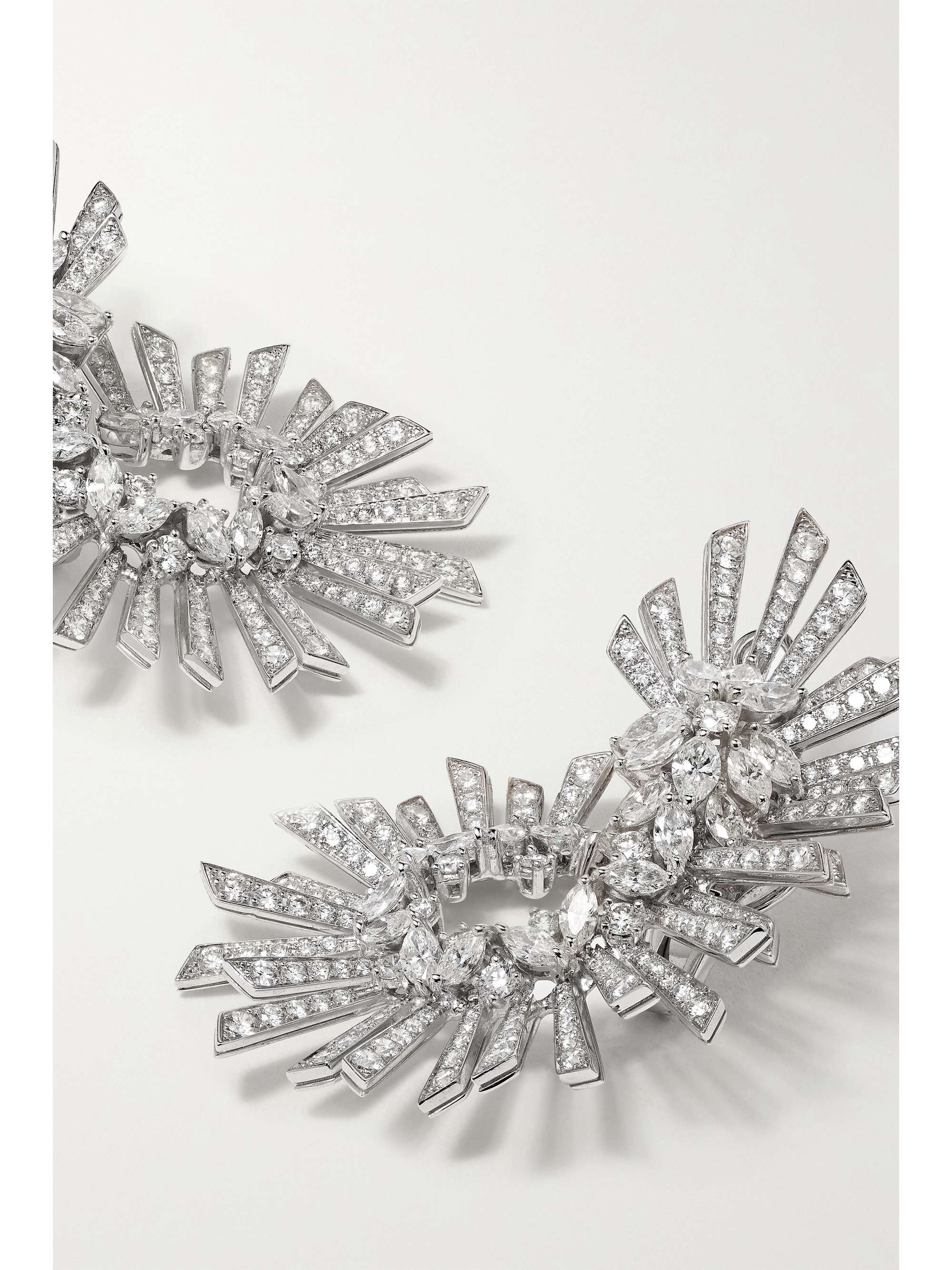YEPREM 18-karat white gold diamond earrings