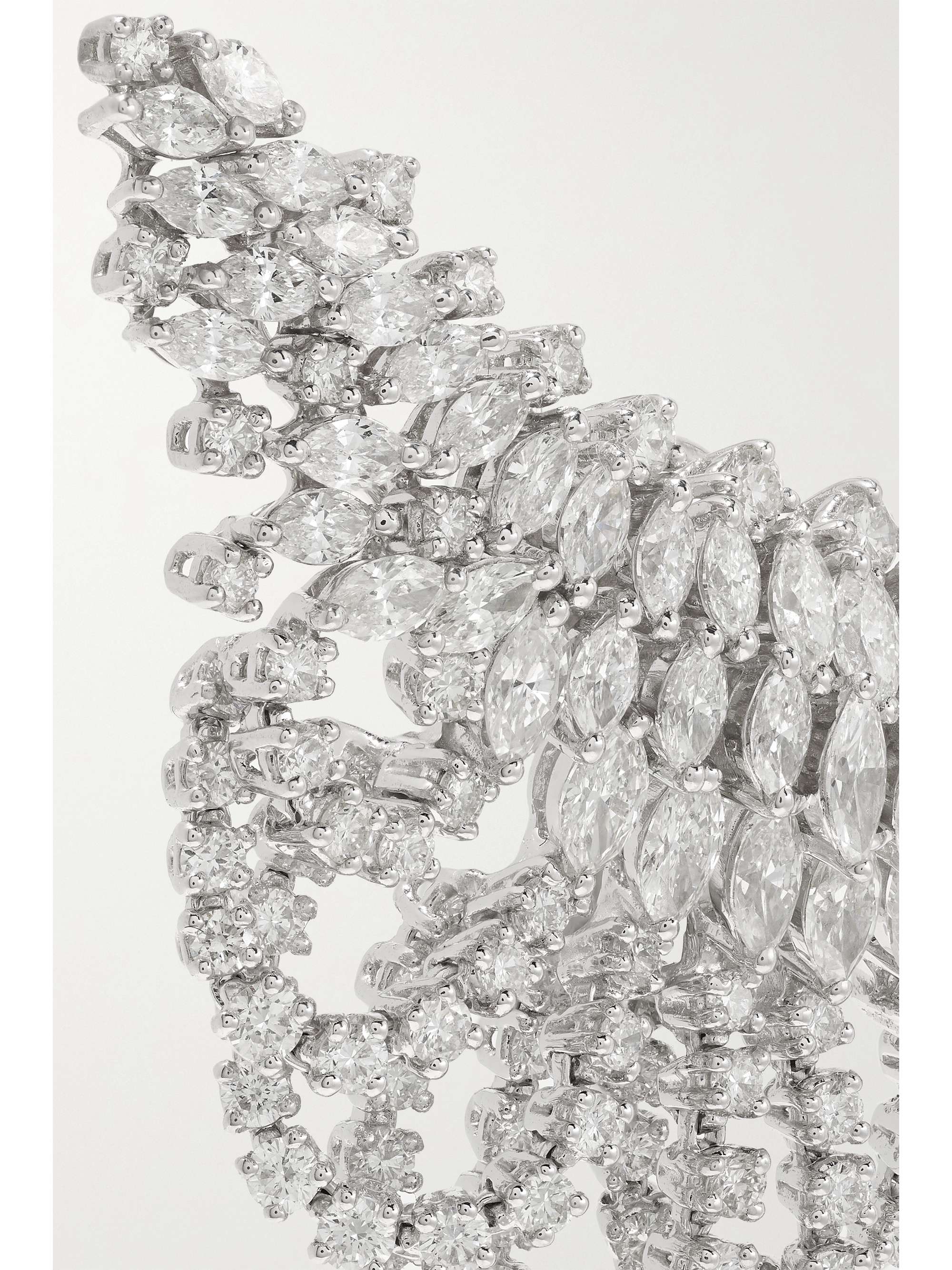 YEPREM 18-karat white gold diamond earrings