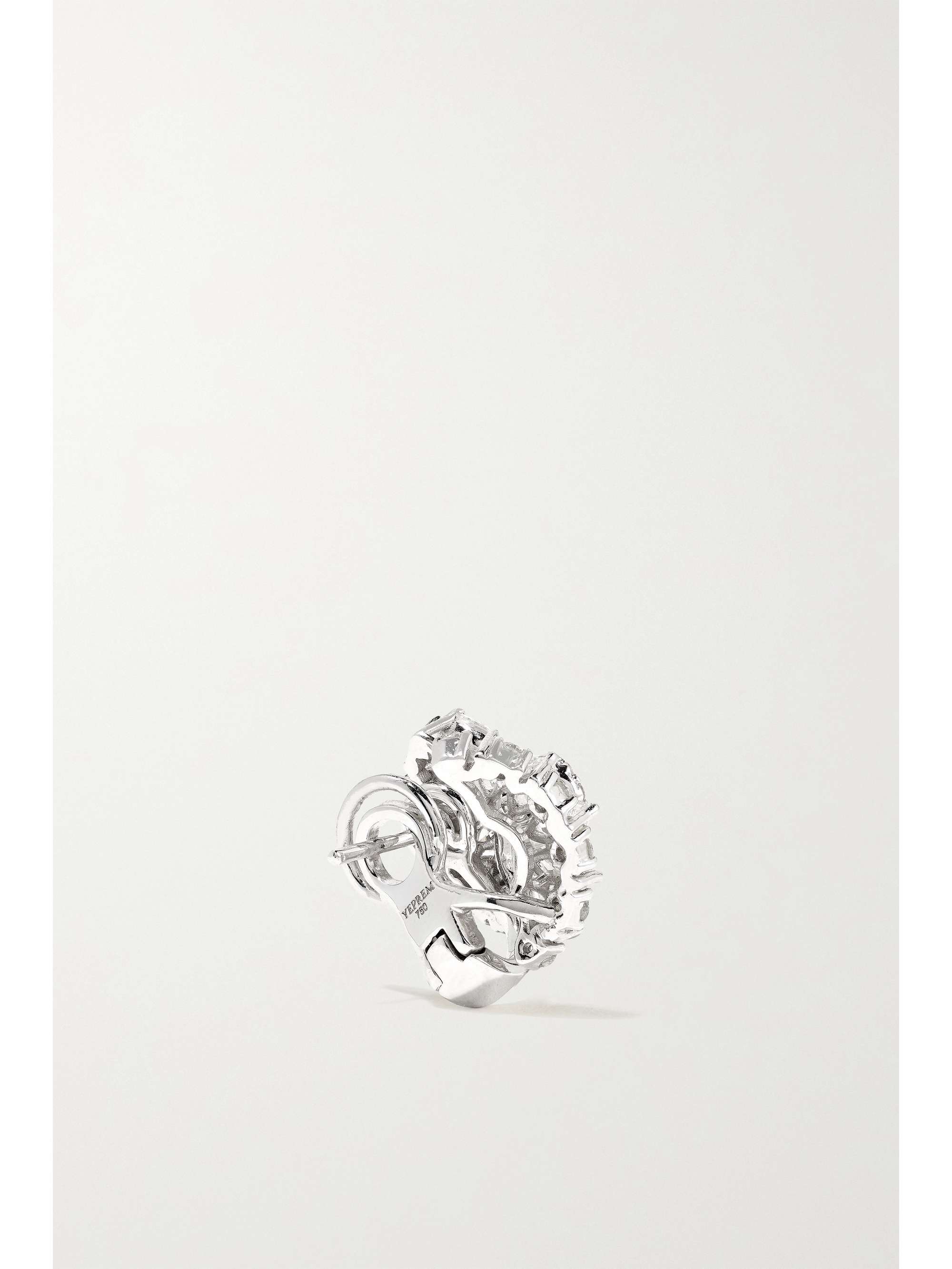 YEPREM 18-karat white gold diamond earrings