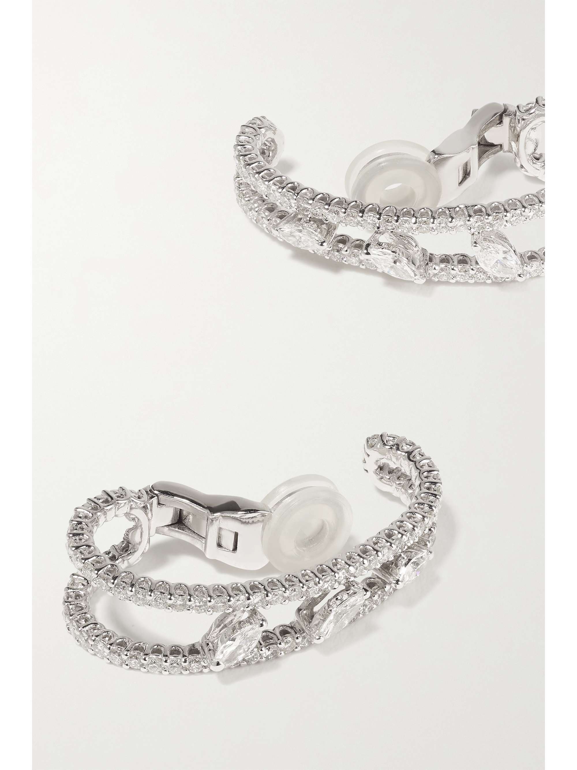 YEPREM 18-karat white gold diamond clip earrings