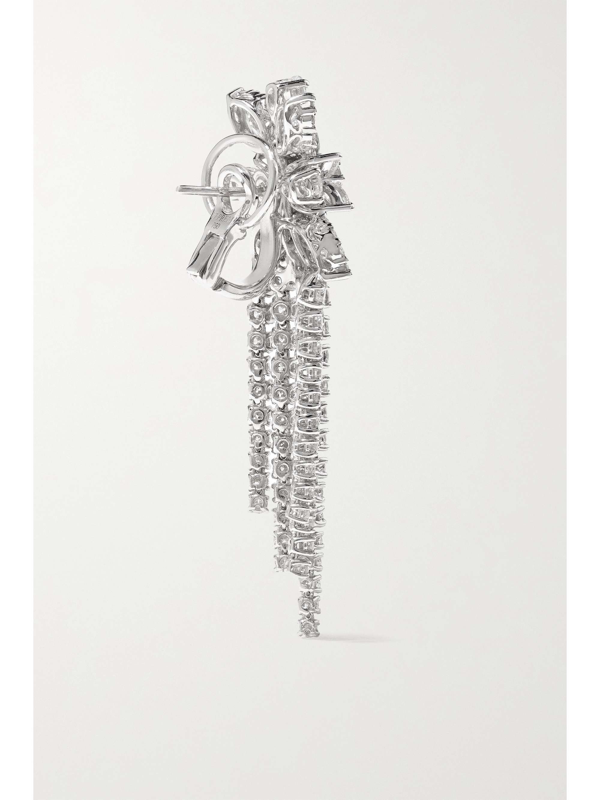 YEPREM 18-karat white gold diamond earrings