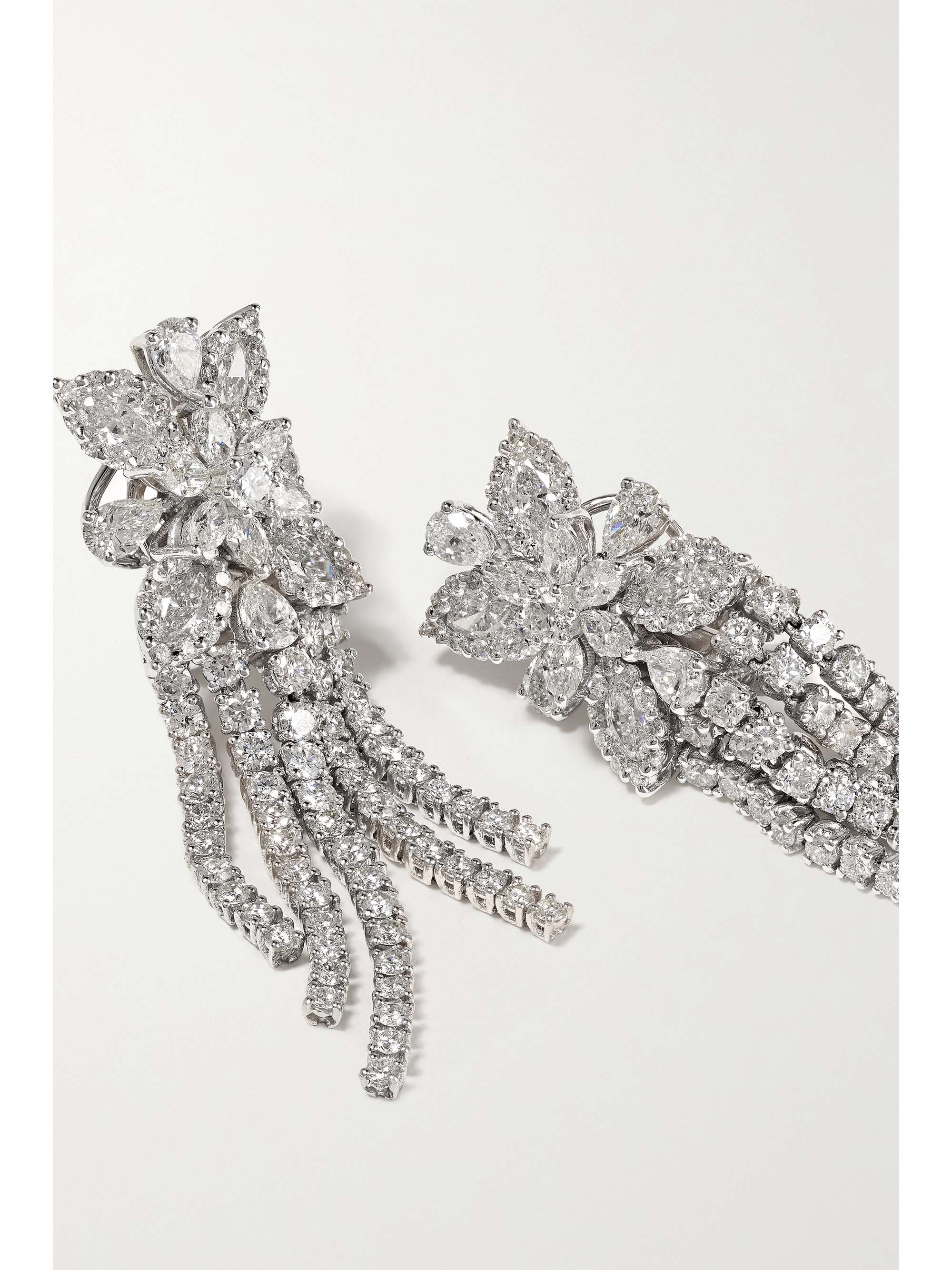 YEPREM 18-karat white gold diamond earrings