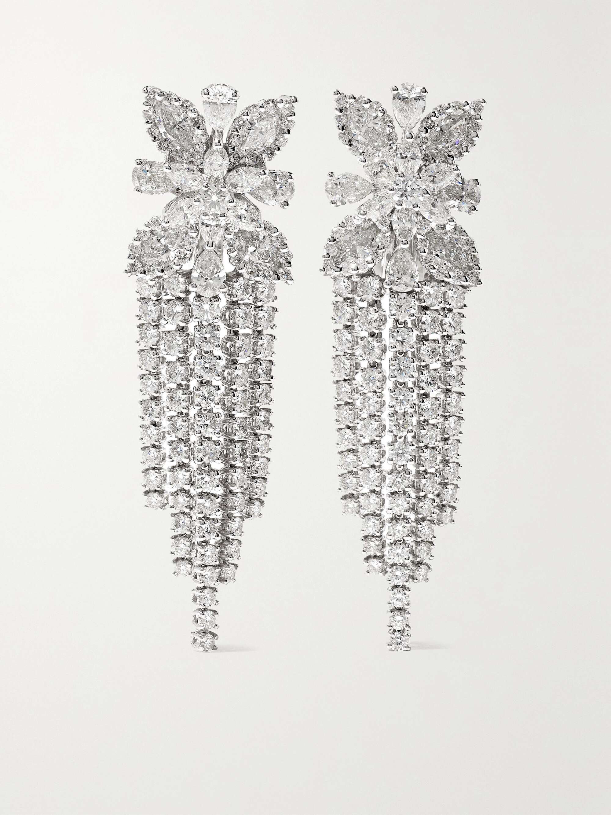 YEPREM 18-karat white gold diamond earrings | NET-A-PORTER