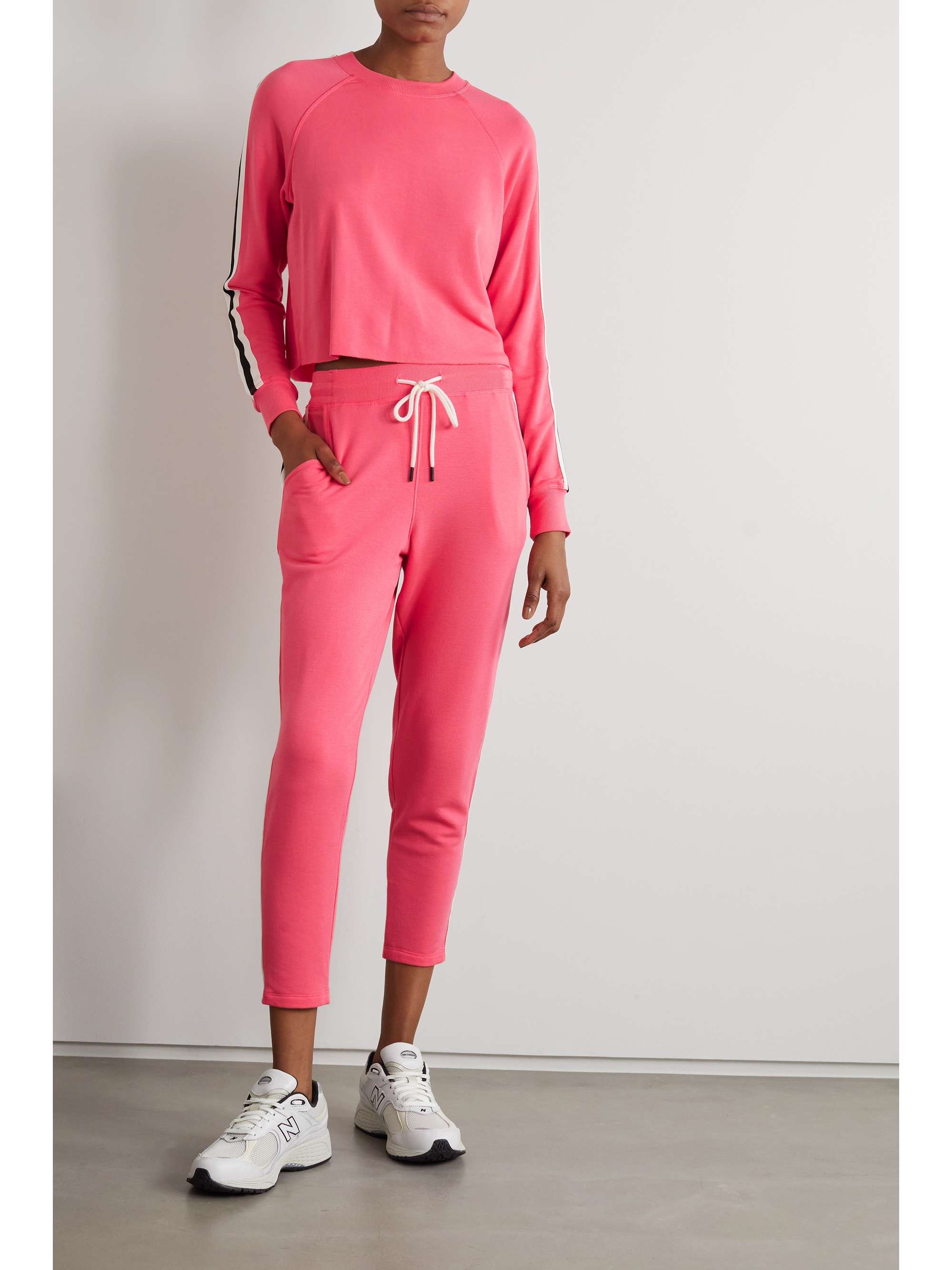 SPLITS59 Reena striped stretch-modal jersey track pants