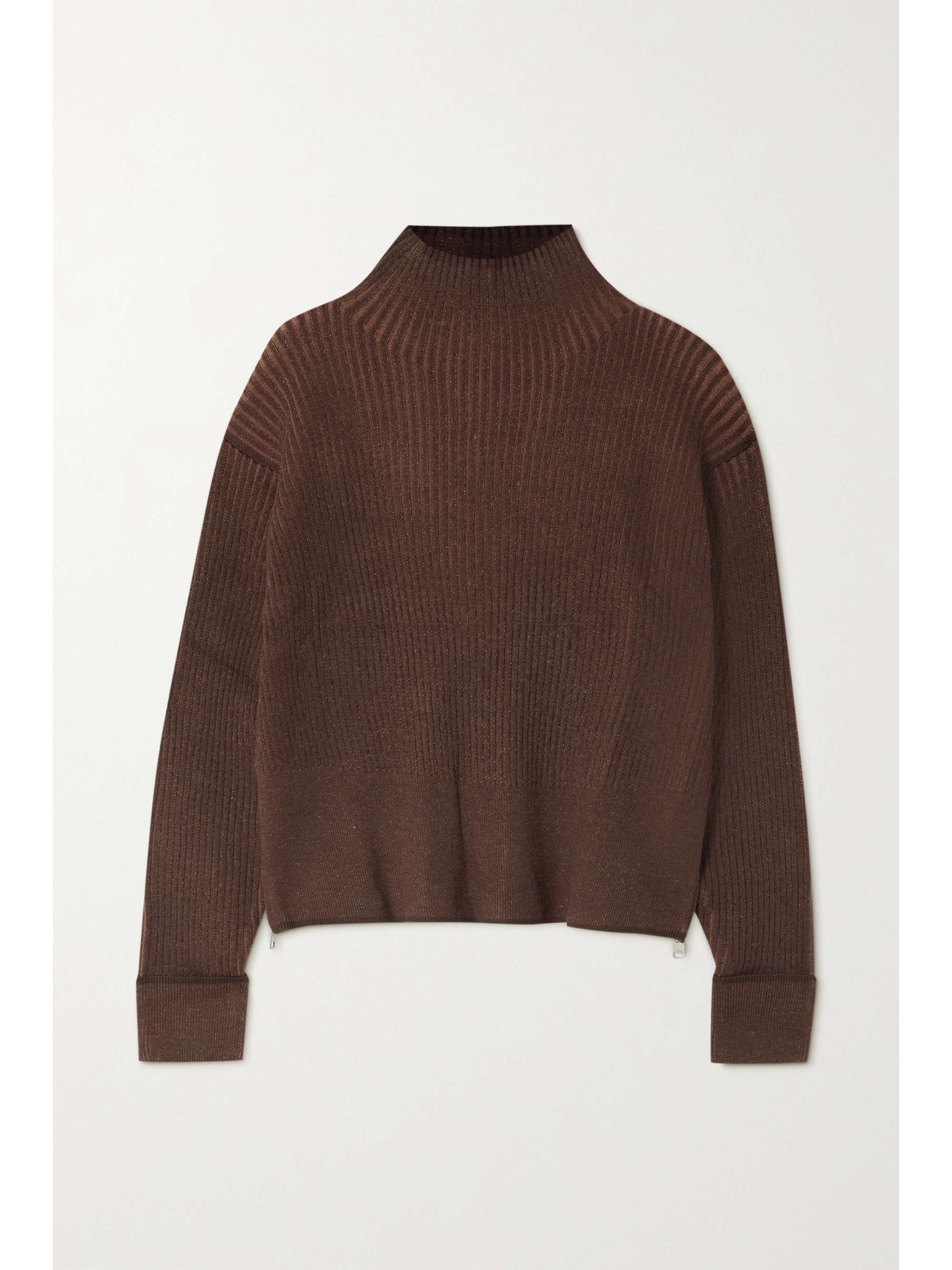 chocolate brown ribbed turtleneck
