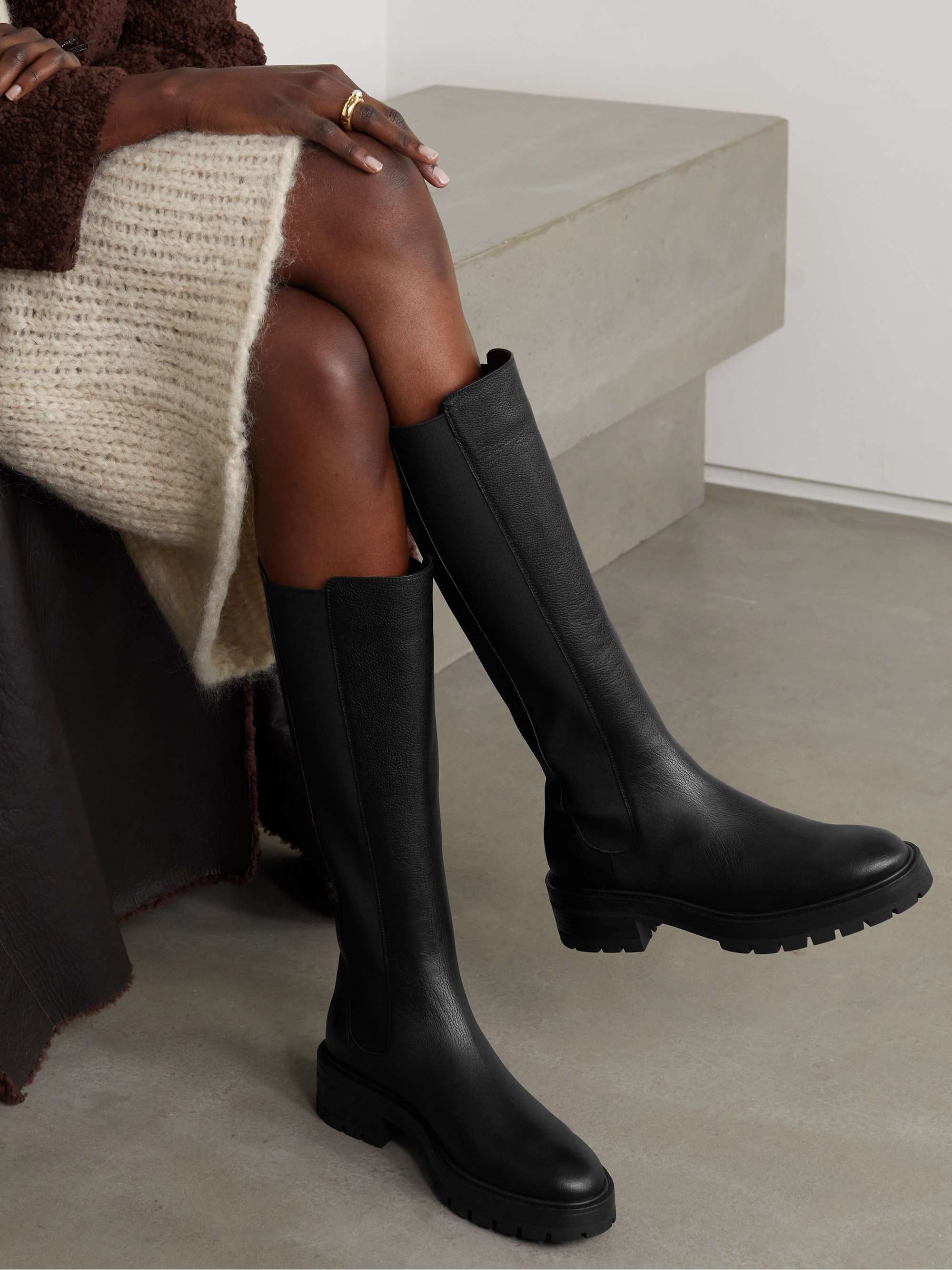 AQUAZZURA Crosby leather knee boots | NET-A-PORTER