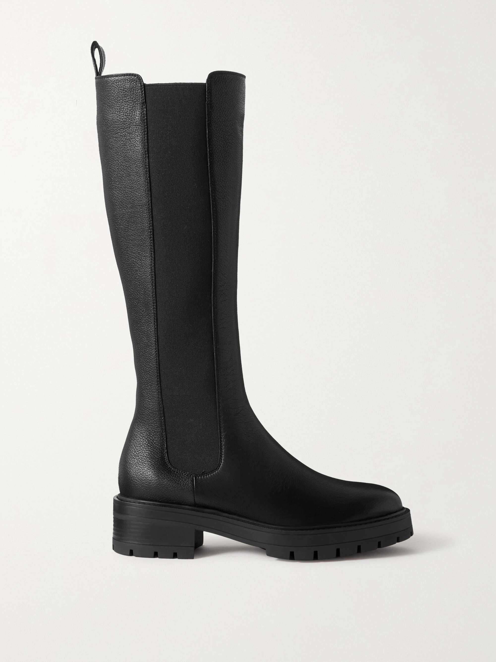 Black Crosby Leather Knee Boots Aquazzura Net A Porter