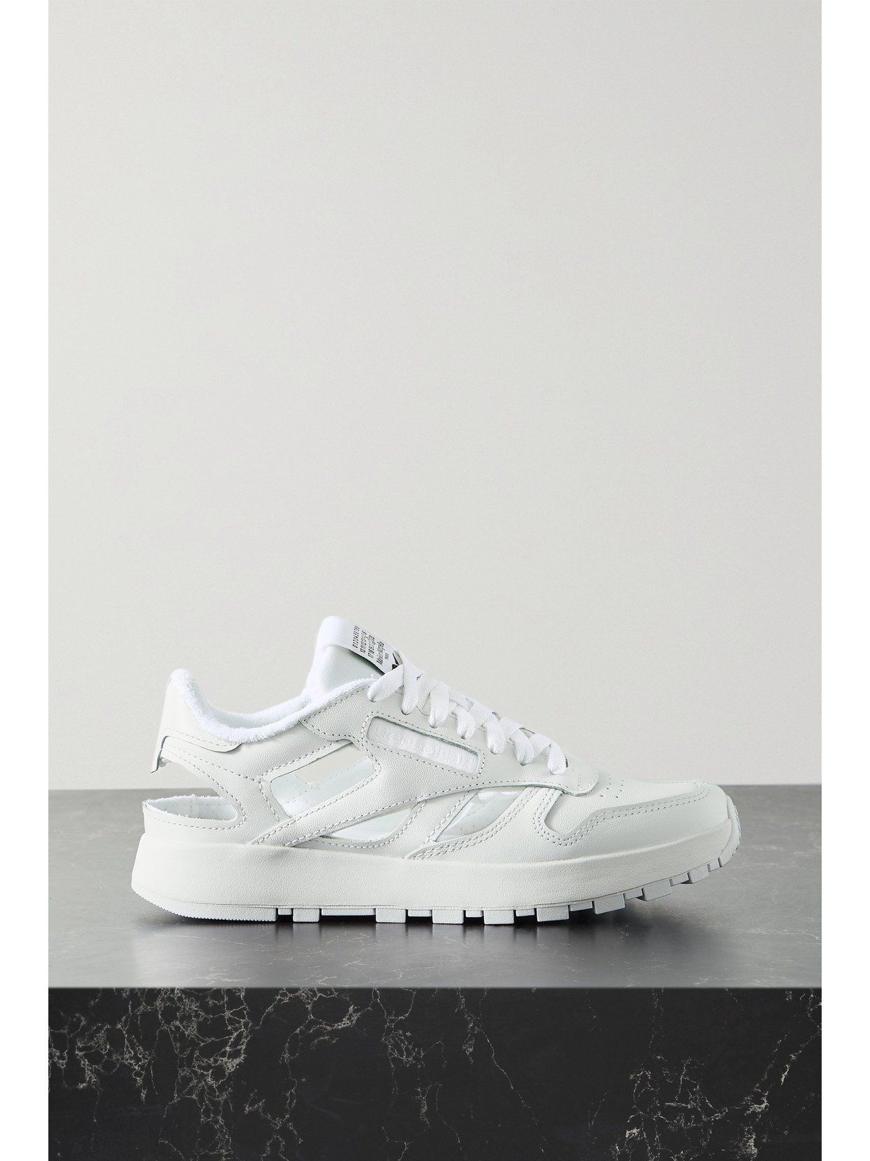 MAISON MARGIELA + REEBOK CUTOUT LEATHER SNEAKERS