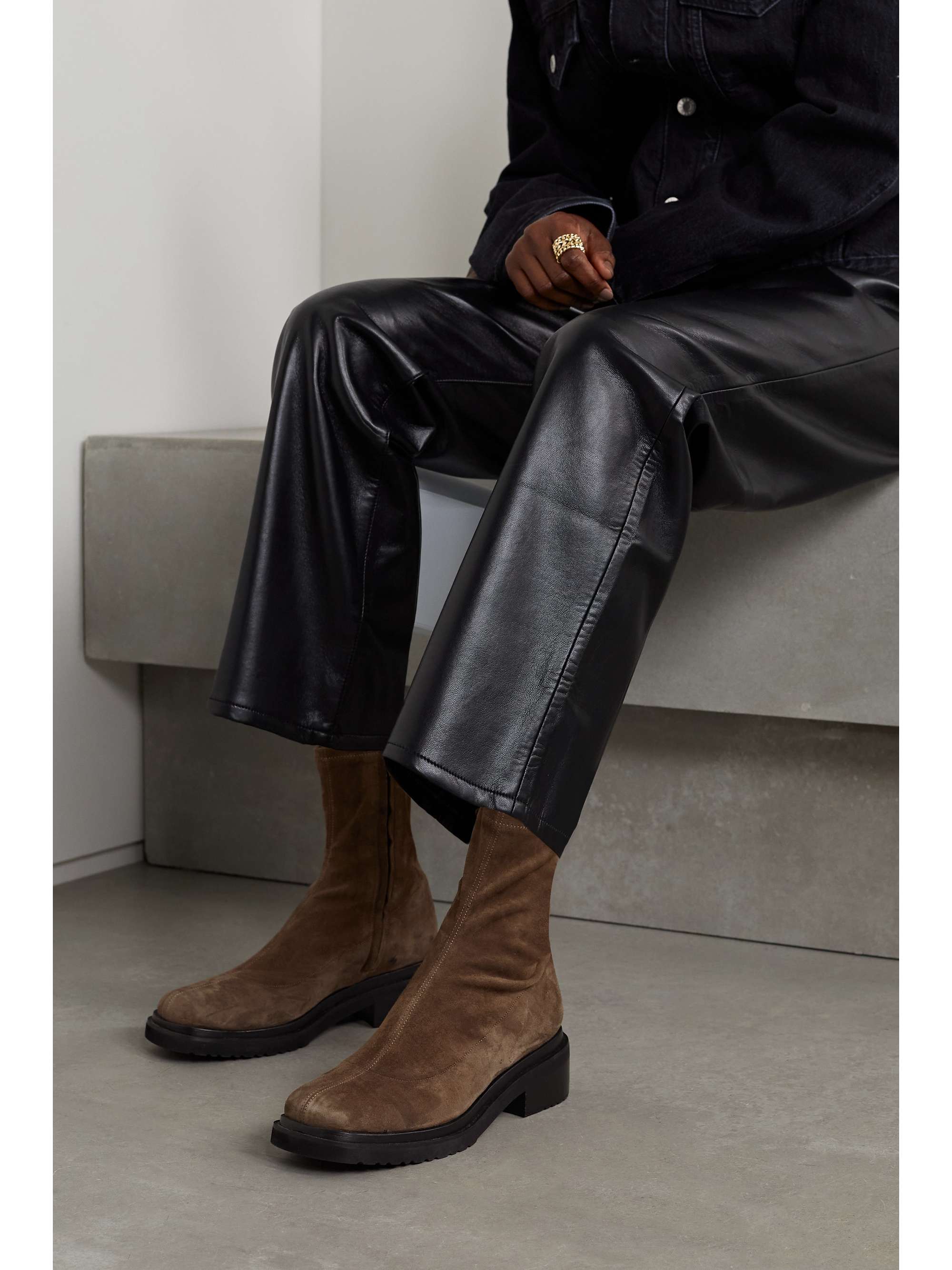 BY FAR Kah stretch-suede ankle boots