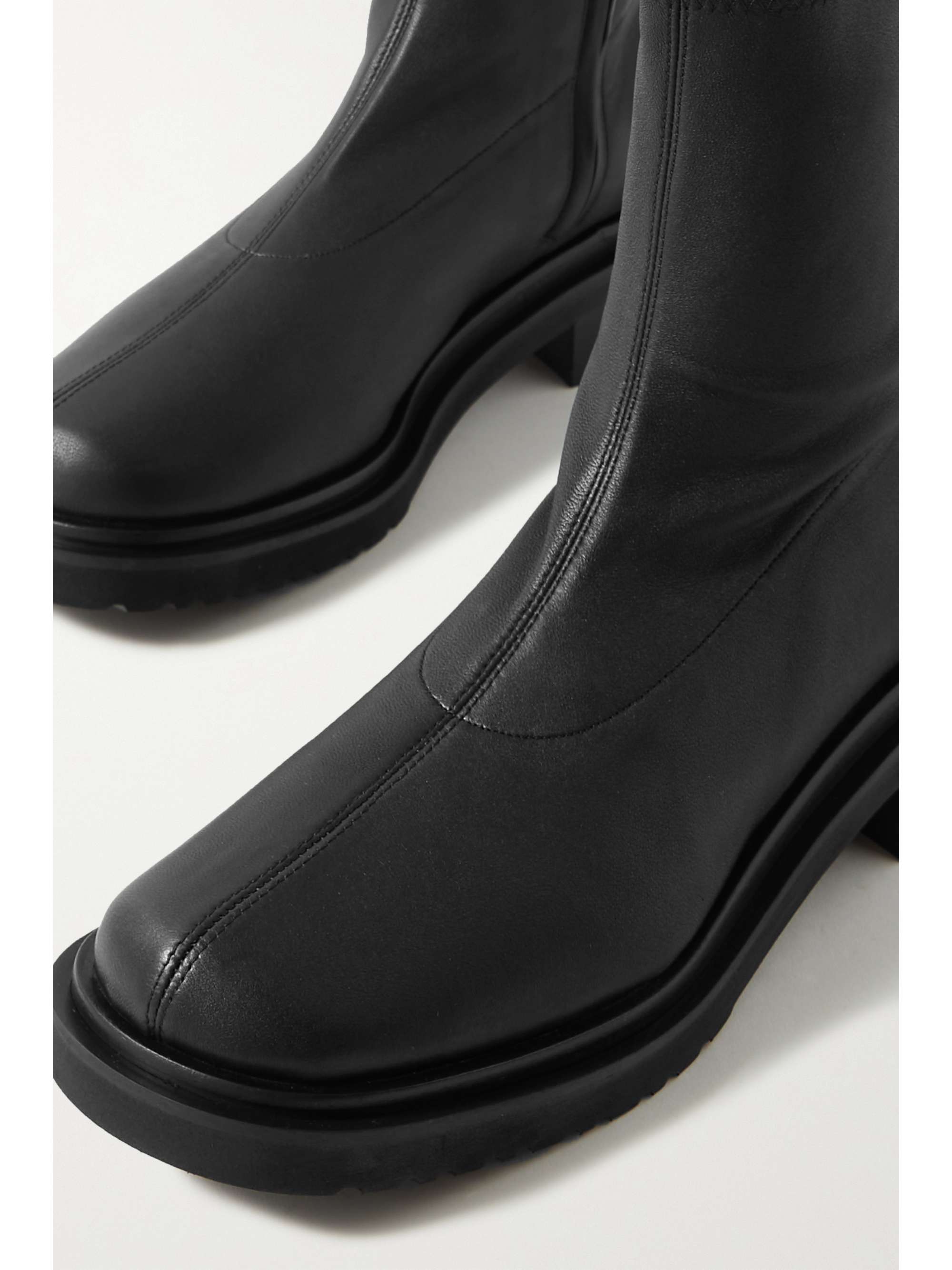 stretch black ankle boots