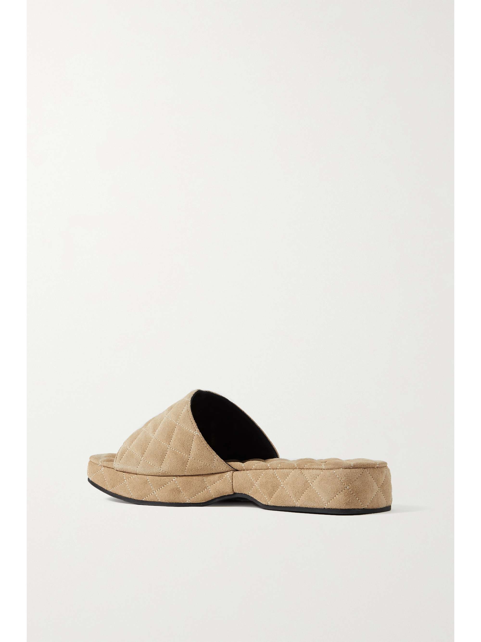 BY FAR Lilo quilted suede slides