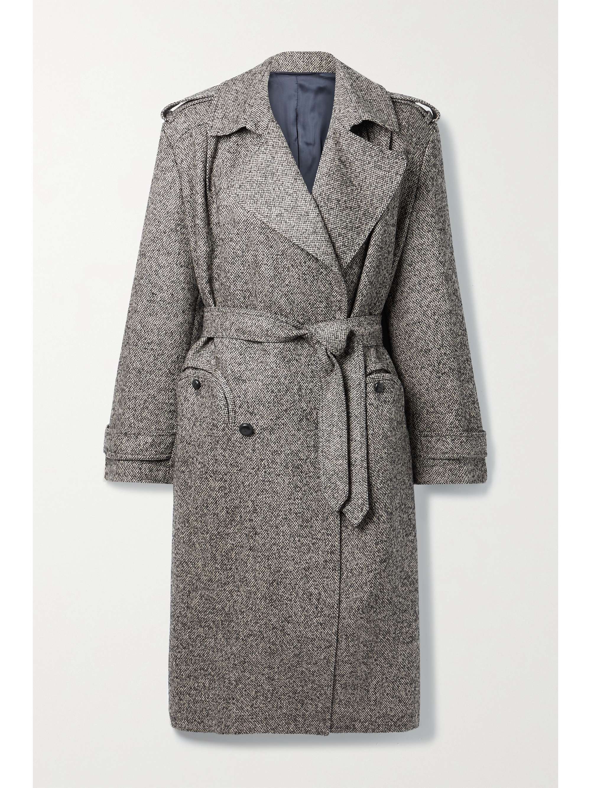 grey wool blend coat
