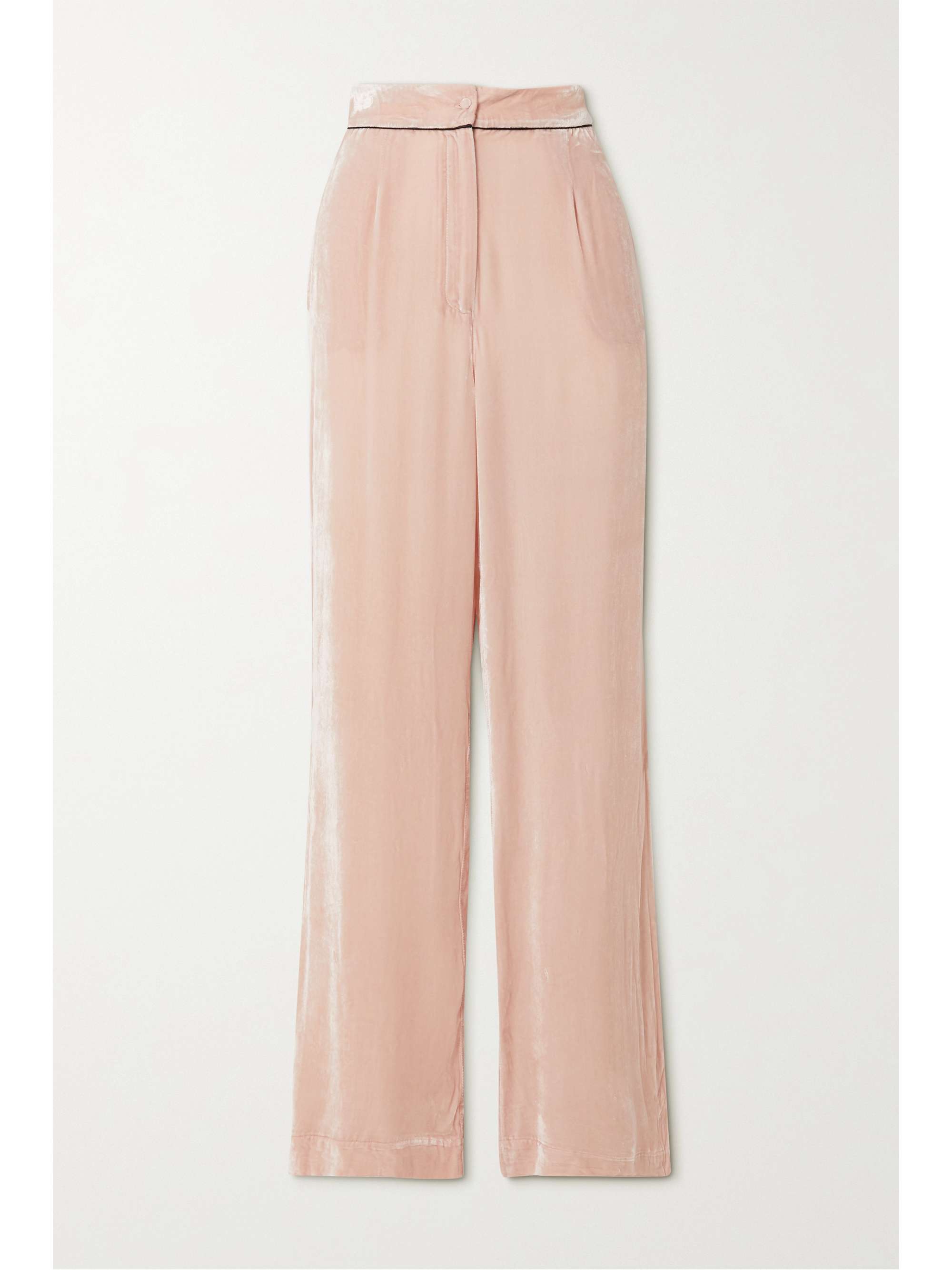 SUSTAIN piped velvet pajama pants 