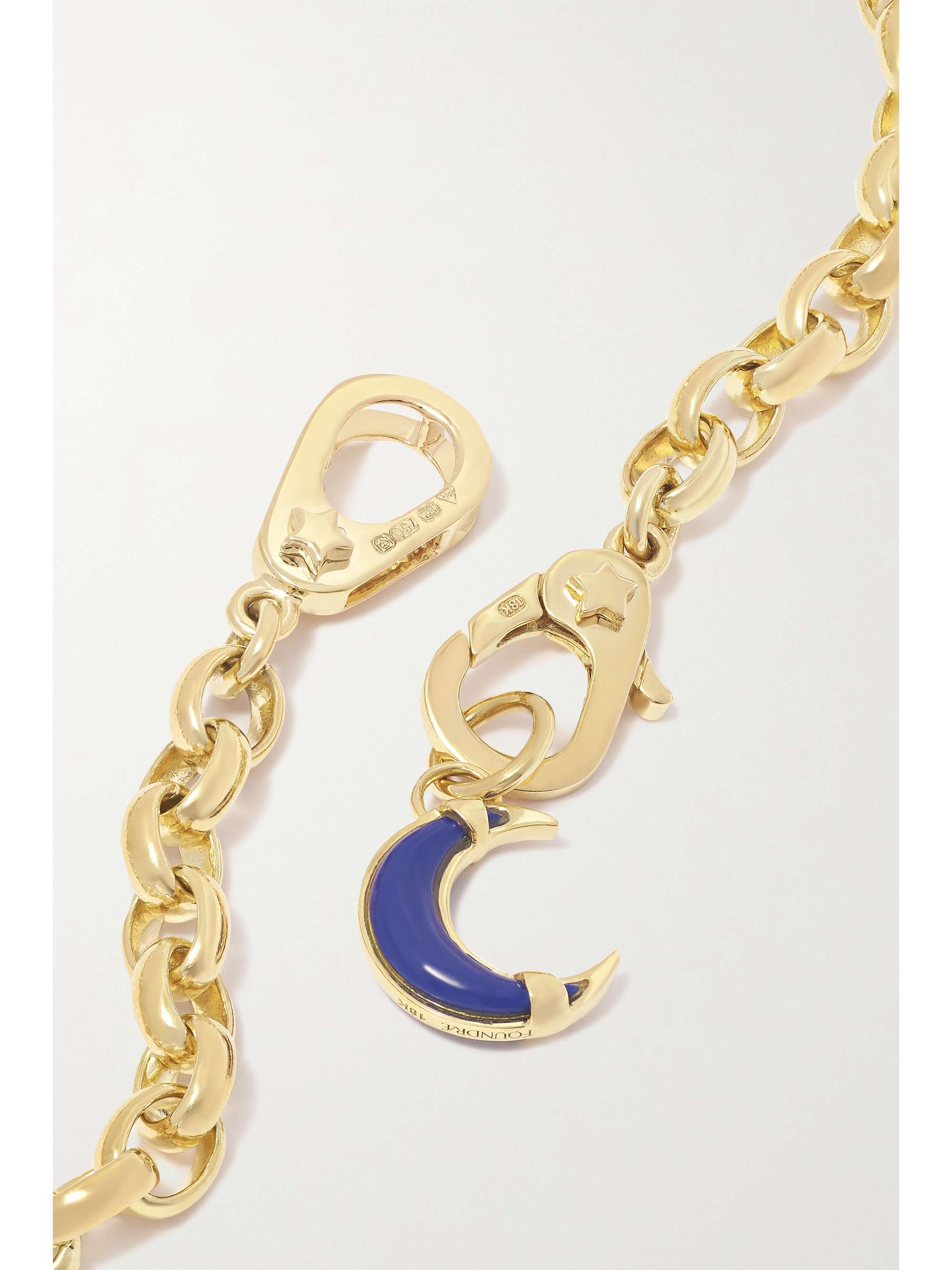 FOUNDRAE 18-karat gold lapis lazuli anklet