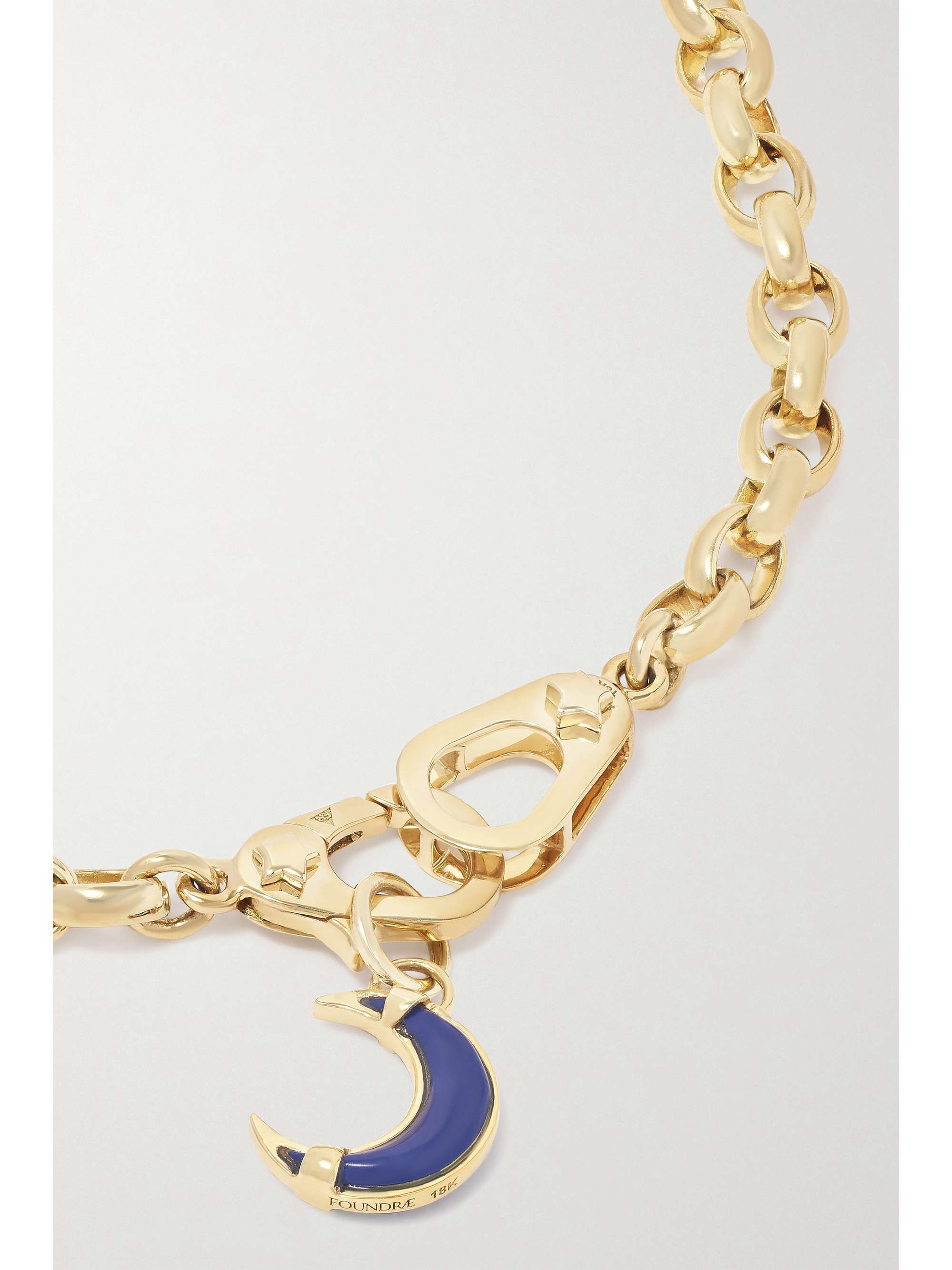 FOUNDRAE 18-karat gold lapis lazuli anklet