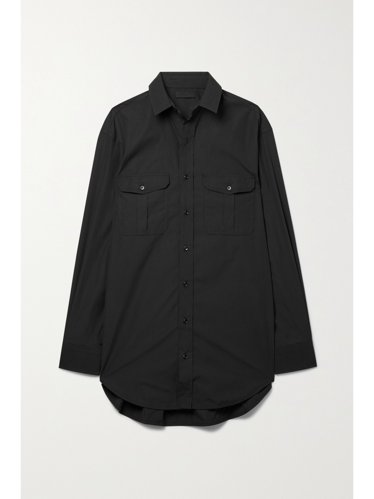 Wardrobe.nyc Cotton Poplin Shirt Dress In Black