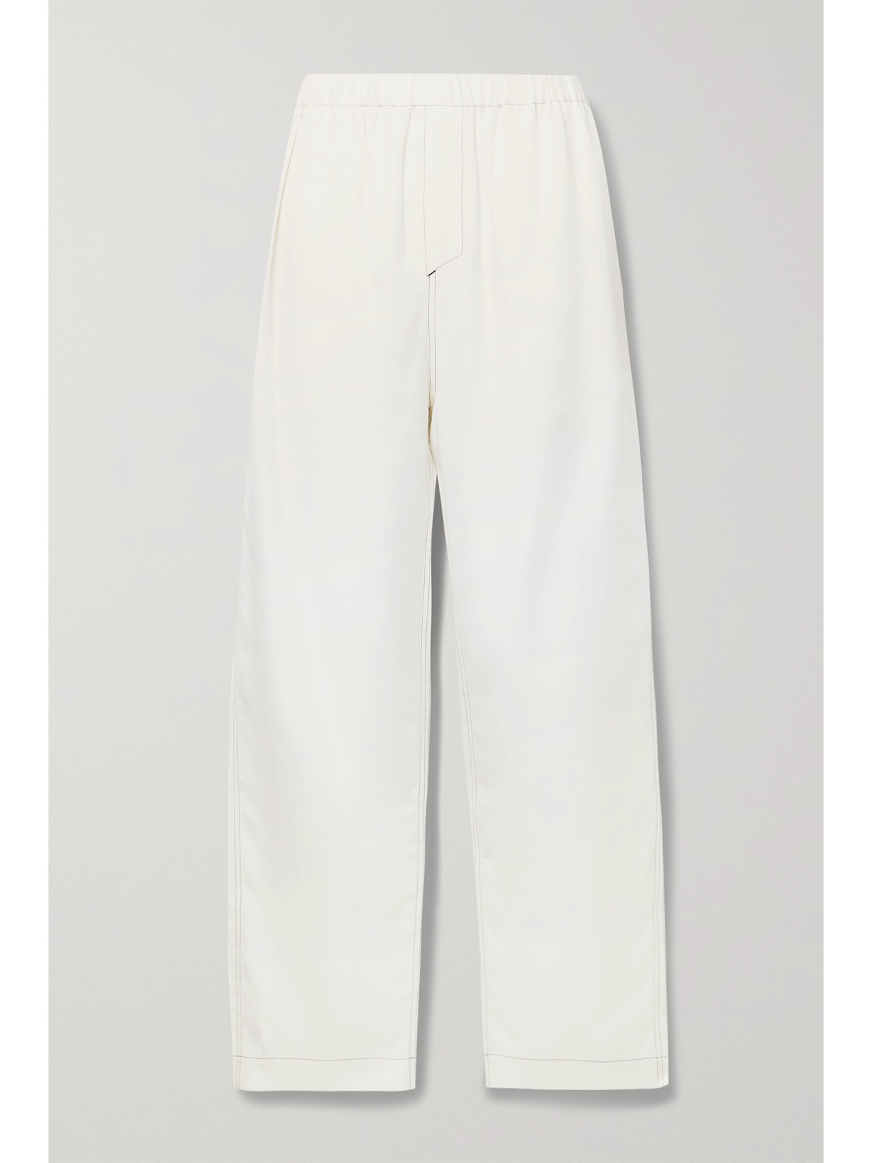 Shop Wardrobe.nyc Silk-charmeuse Wide-leg Pants In White