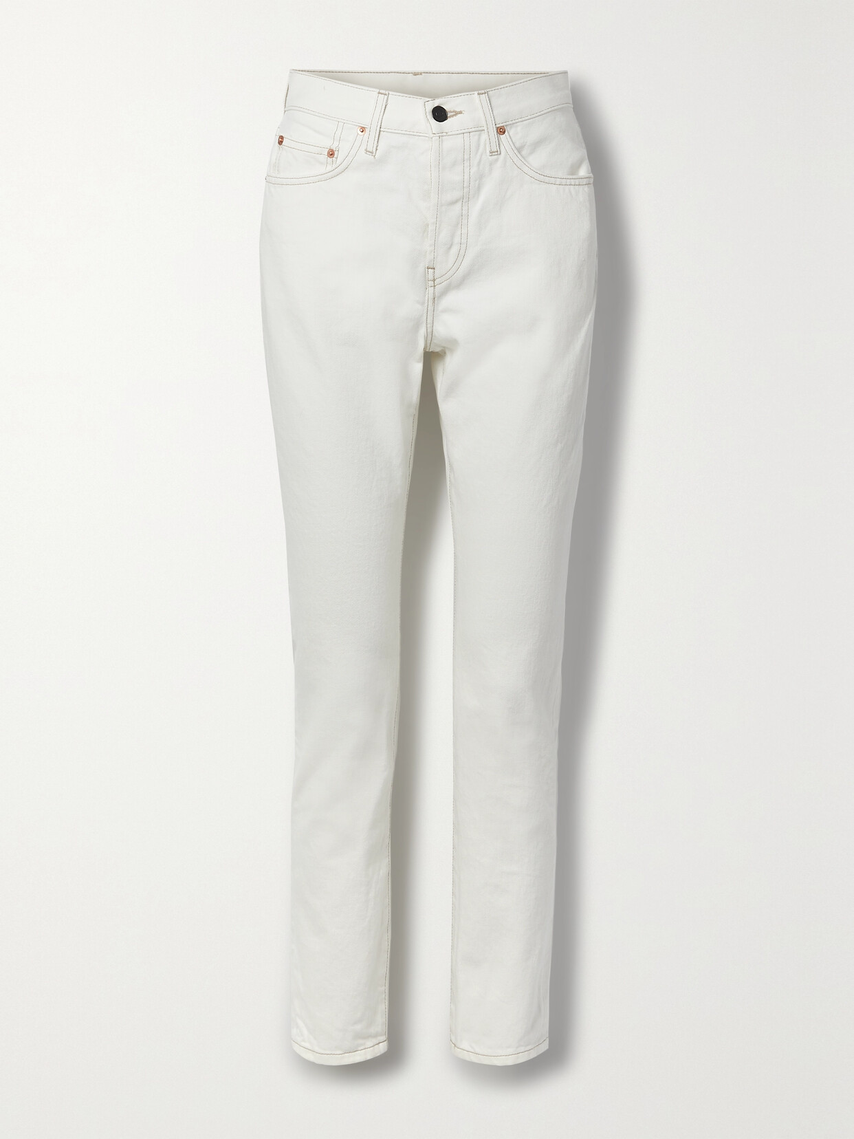 Shop Wardrobe.nyc High-rise Straight-leg Jeans In Ivory