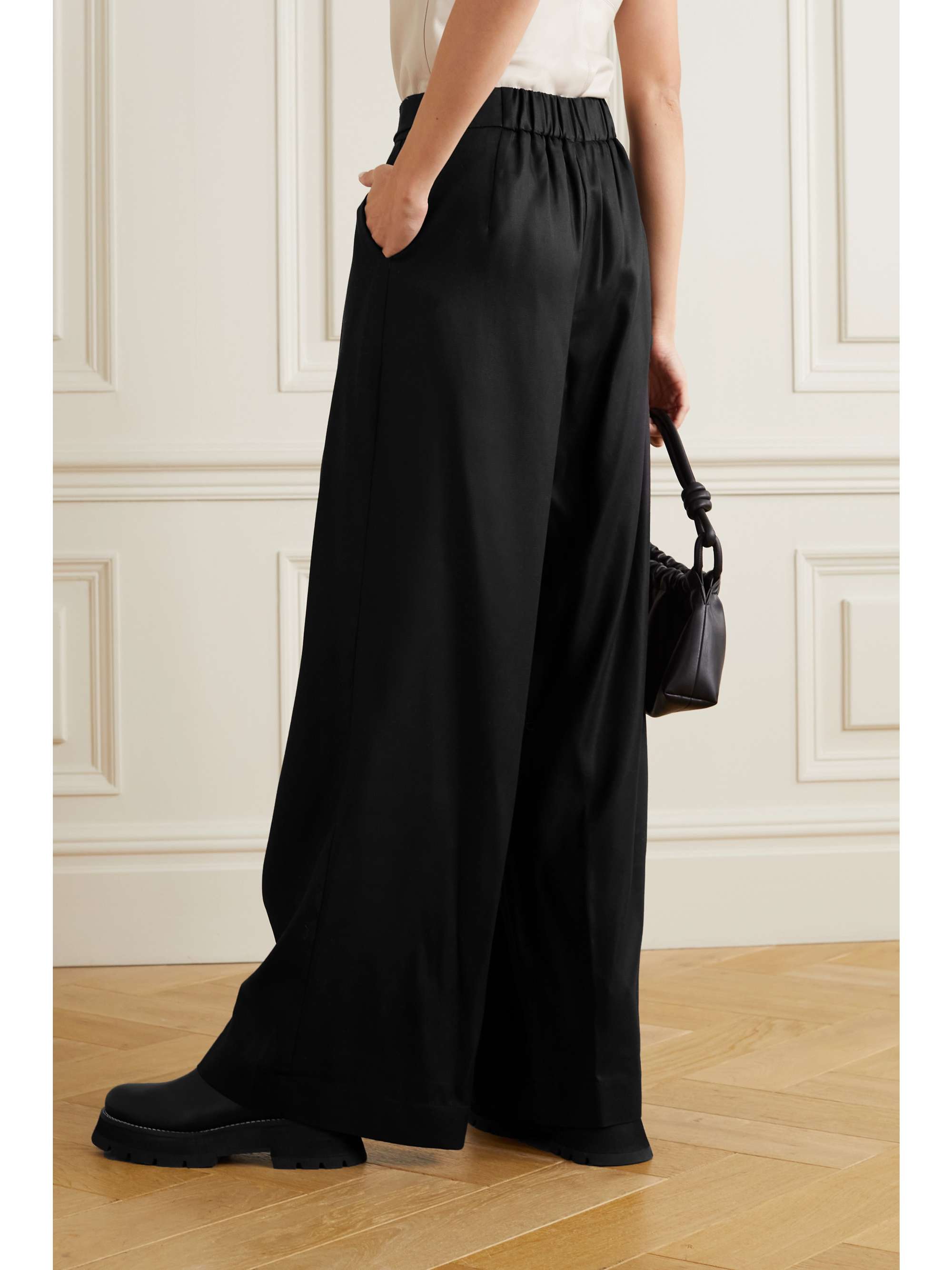 Black Dawson Lyocell wide-leg pants 