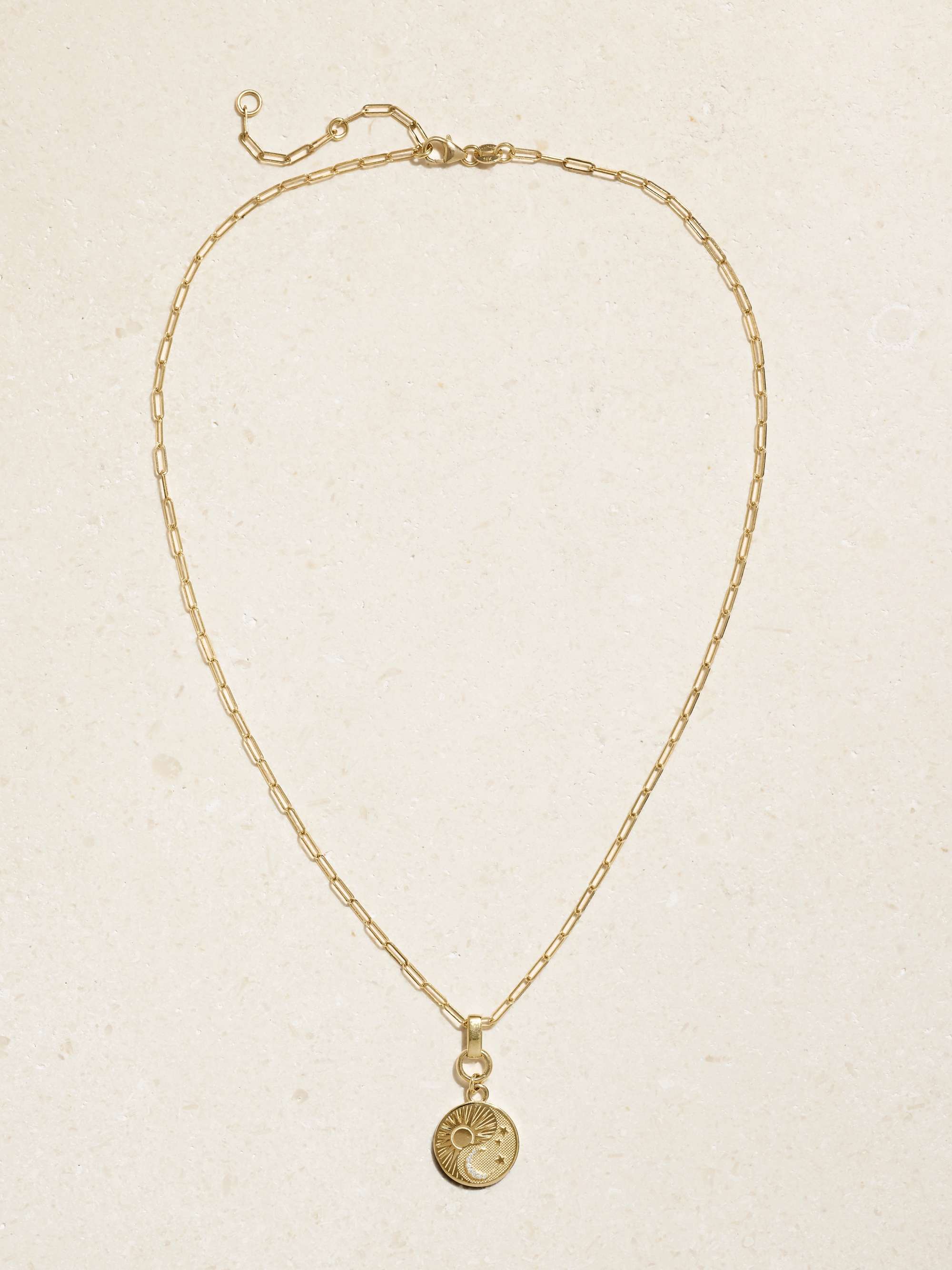 FOUNDRAE Balance 18-karat gold and enamel necklace