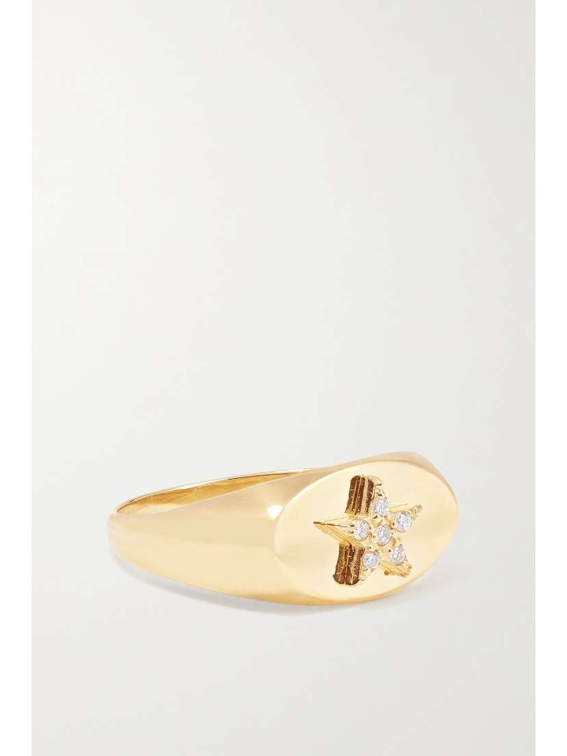 Foundrae Star Baby 18-karat Gold Diamond Ring