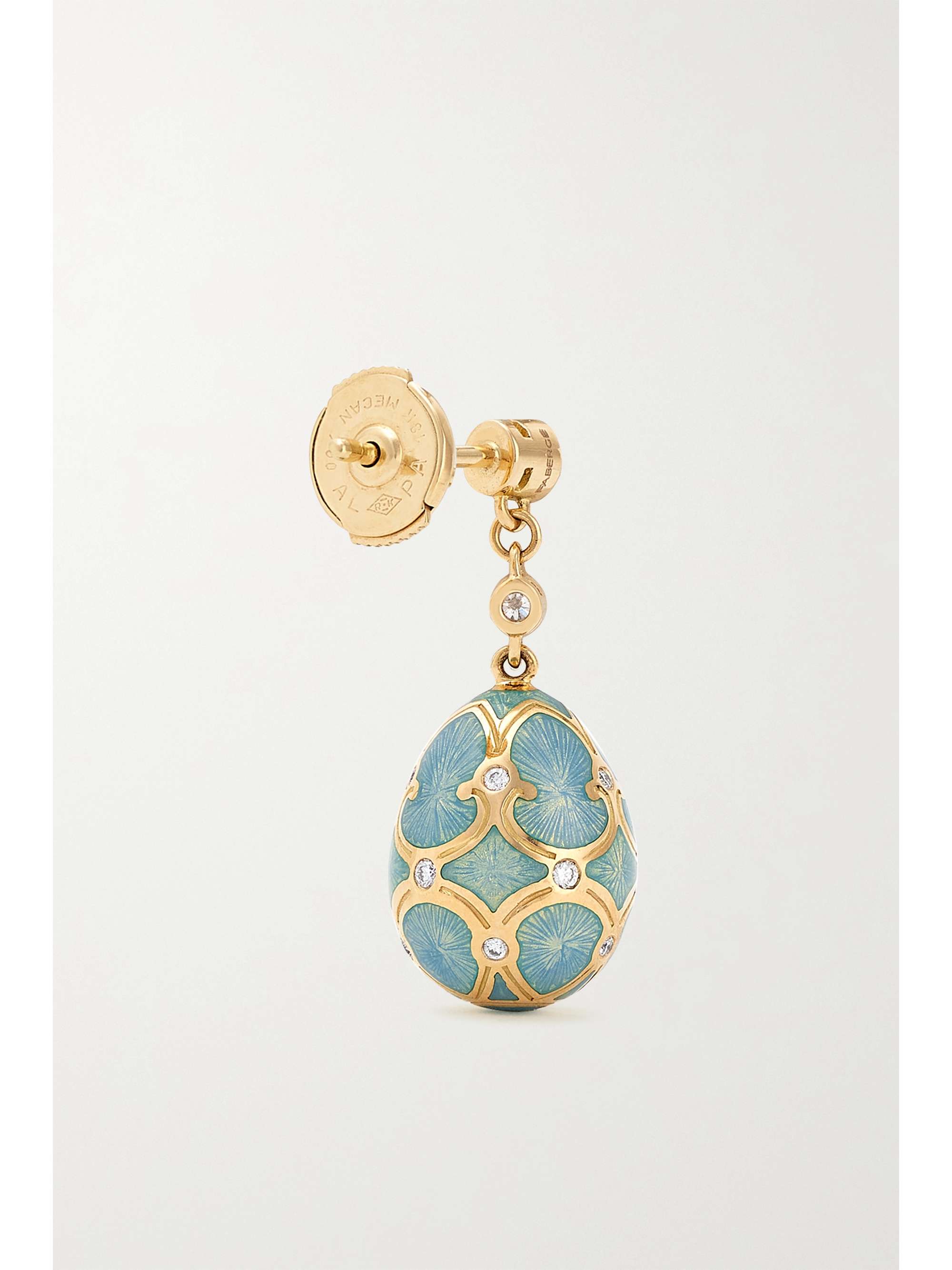 FABERGÉ Heritage 18-karat rose gold, enamel and diamond earrings