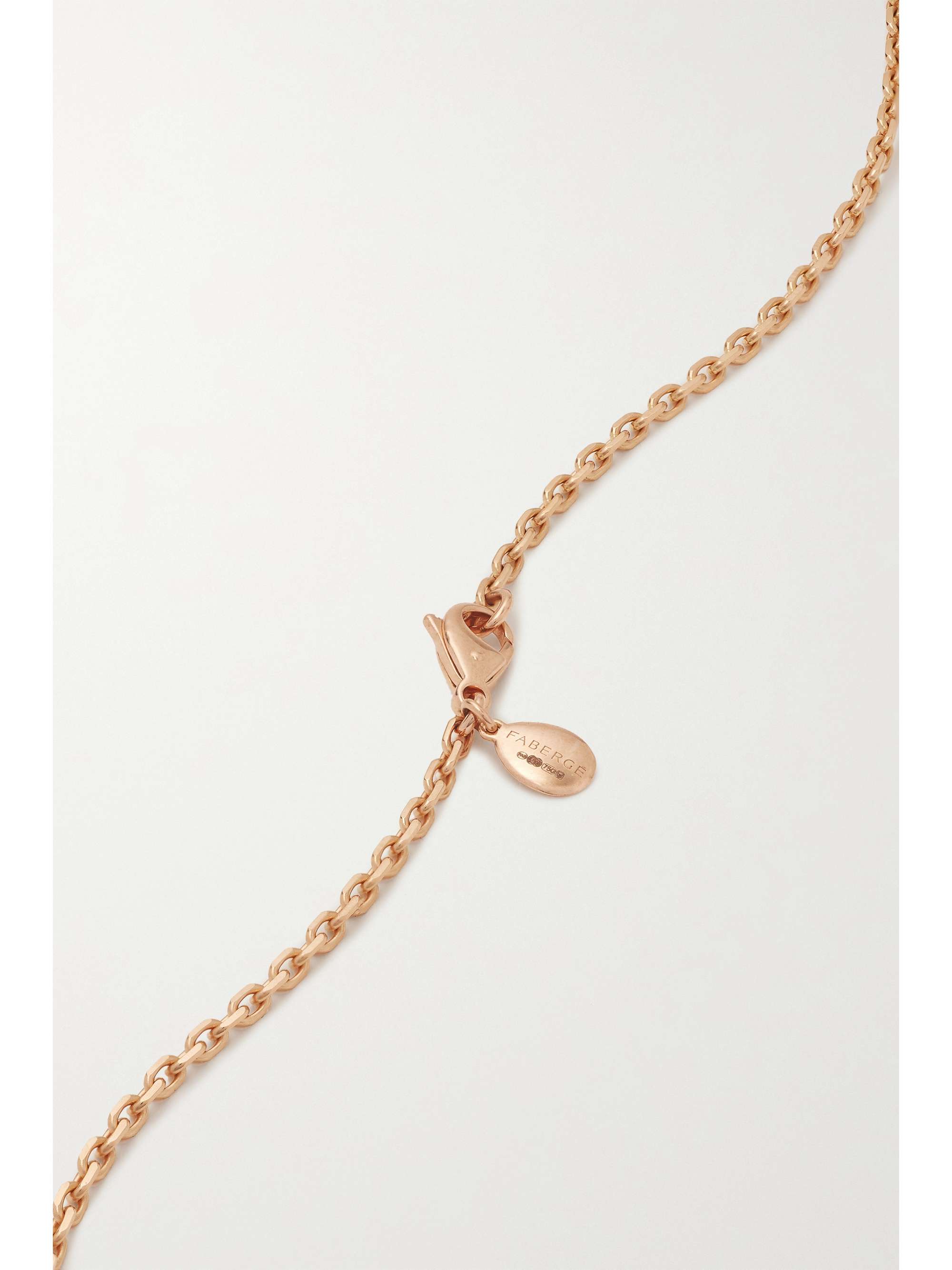 FABERGÉ Heritage 18-karat rose gold, enamel and diamond necklace