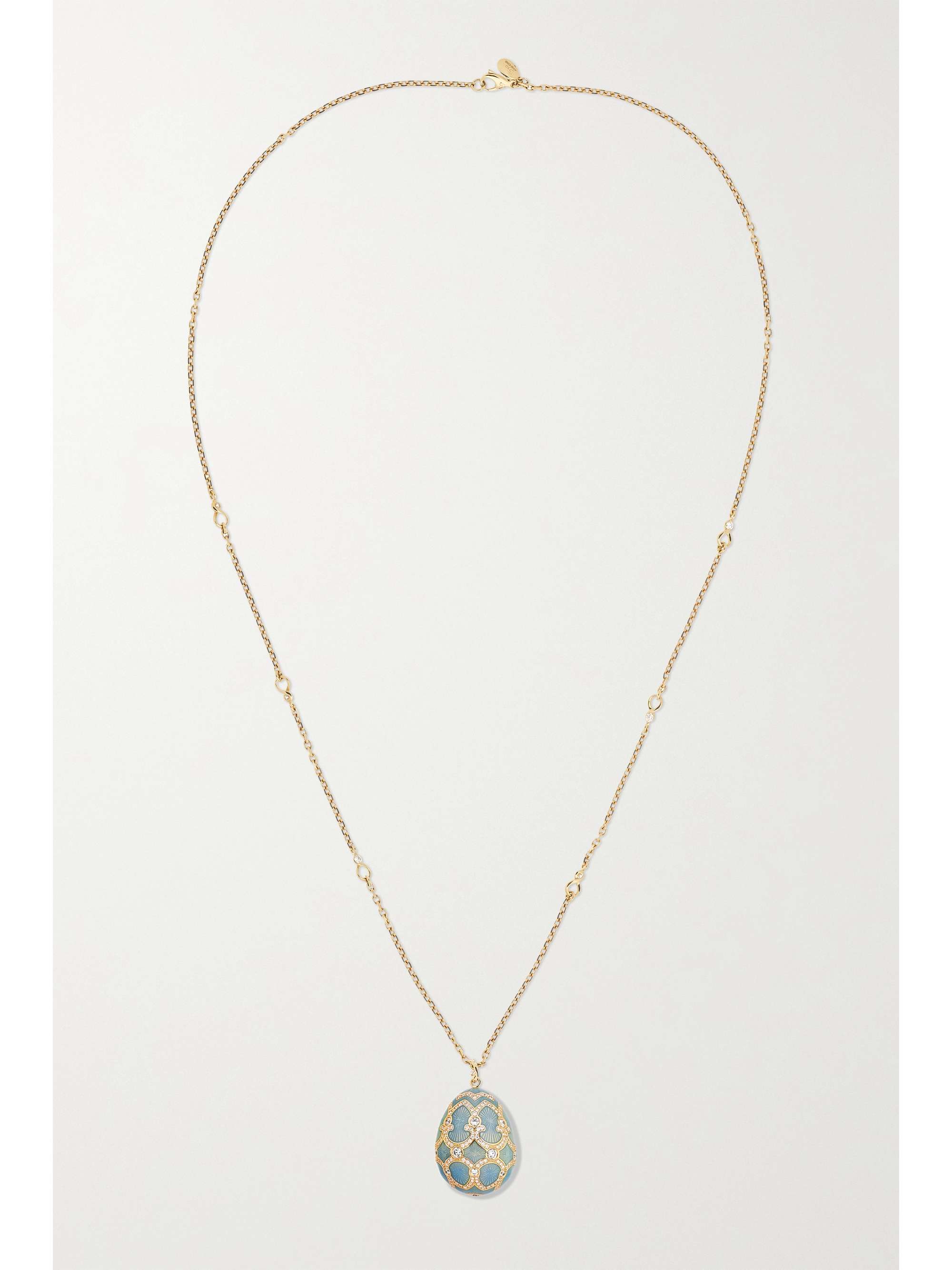 FABERGÉ Heritage 18-karat rose gold, enamel and diamond necklace