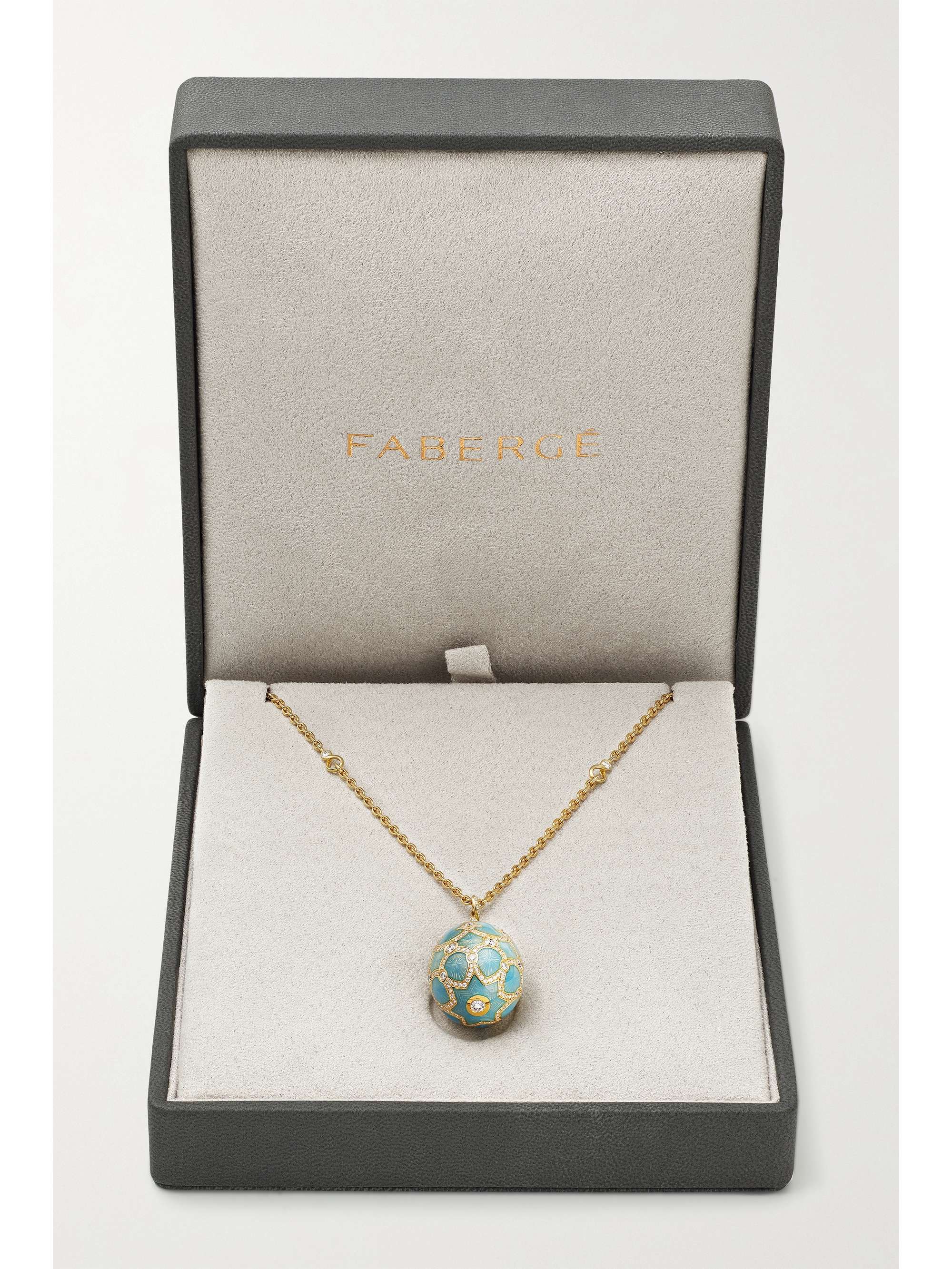 FABERGÉ Heritage 18-karat rose gold, enamel and diamond necklace