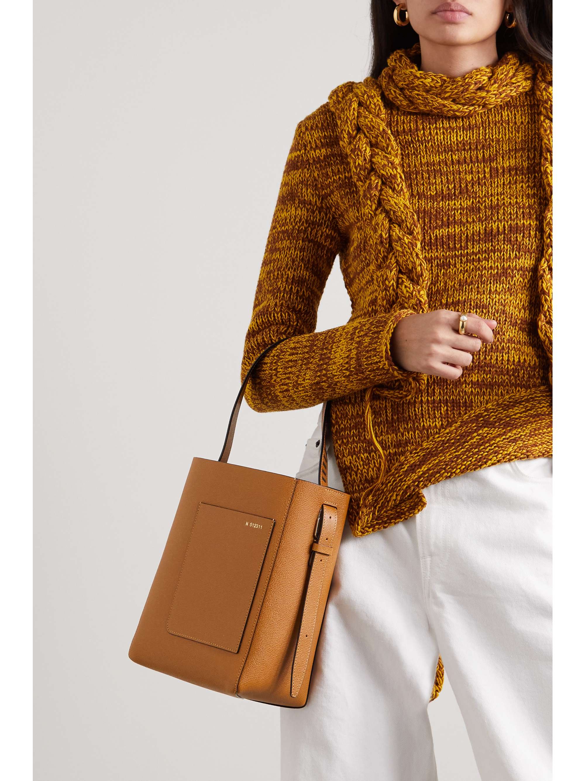 VALEXTRA Secchiello small textured-leather tote