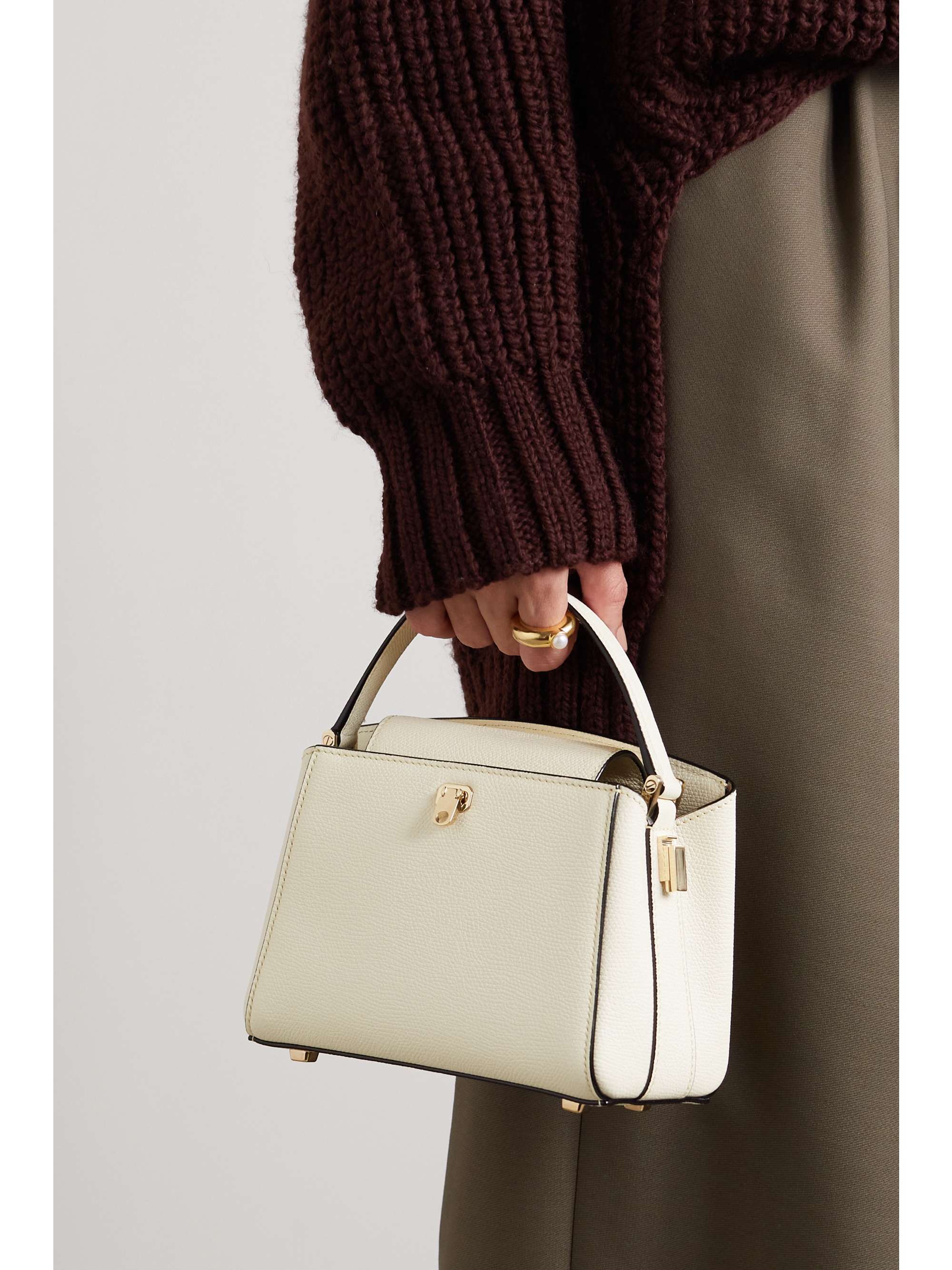 VALEXTRA Brera mini textured-leather tote