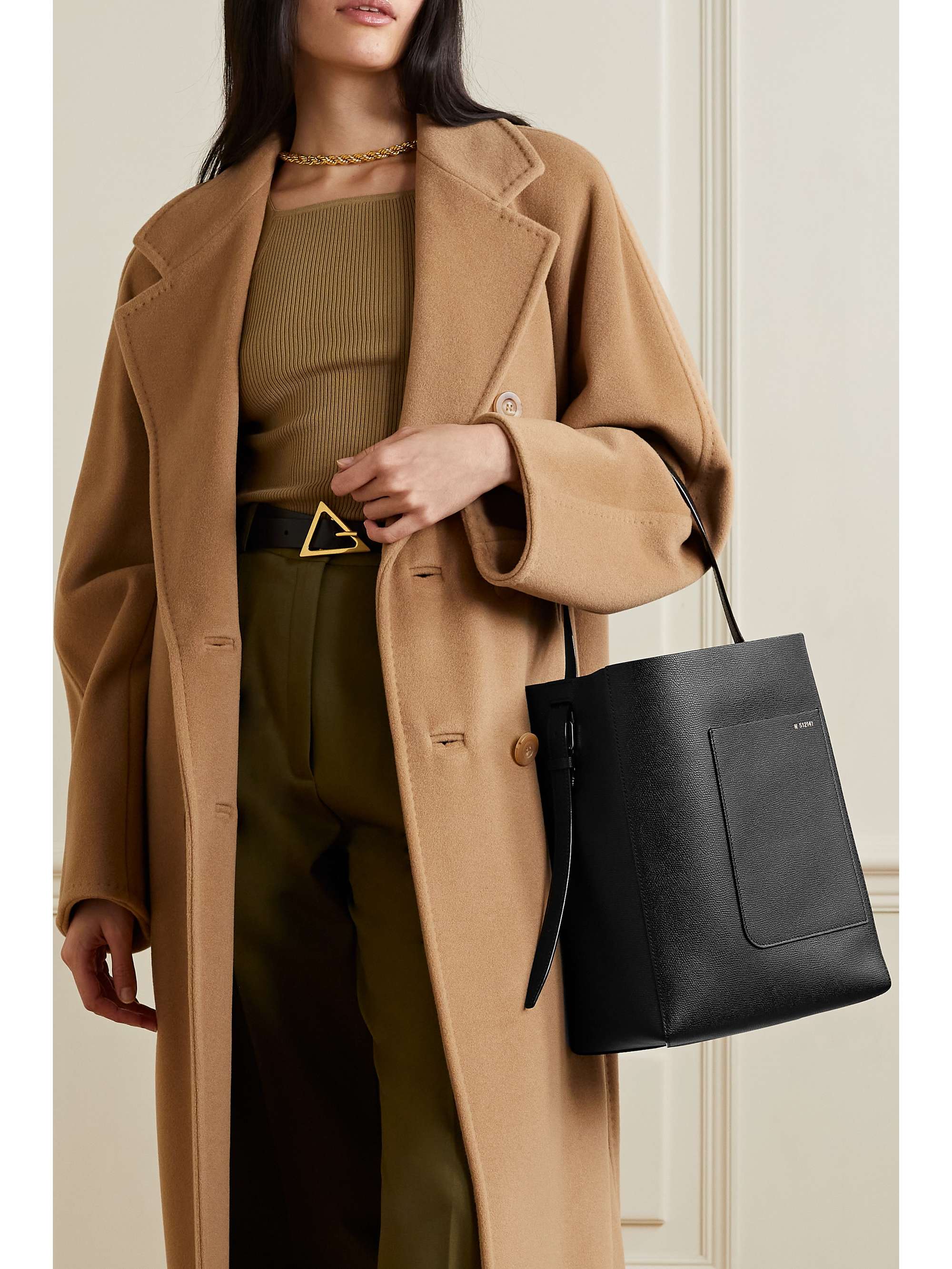 VALEXTRA Secchiello printed textured-leather tote