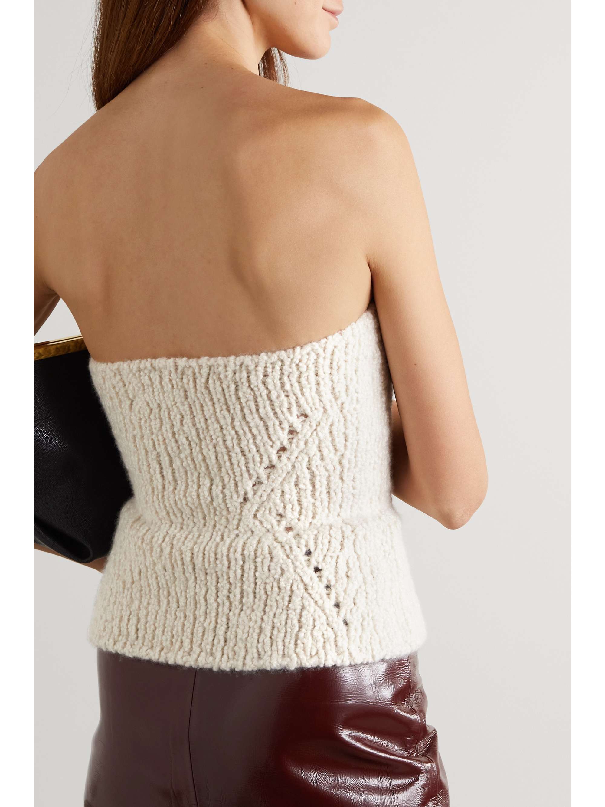 KHAITE Charlie strapless cashmere sweater
