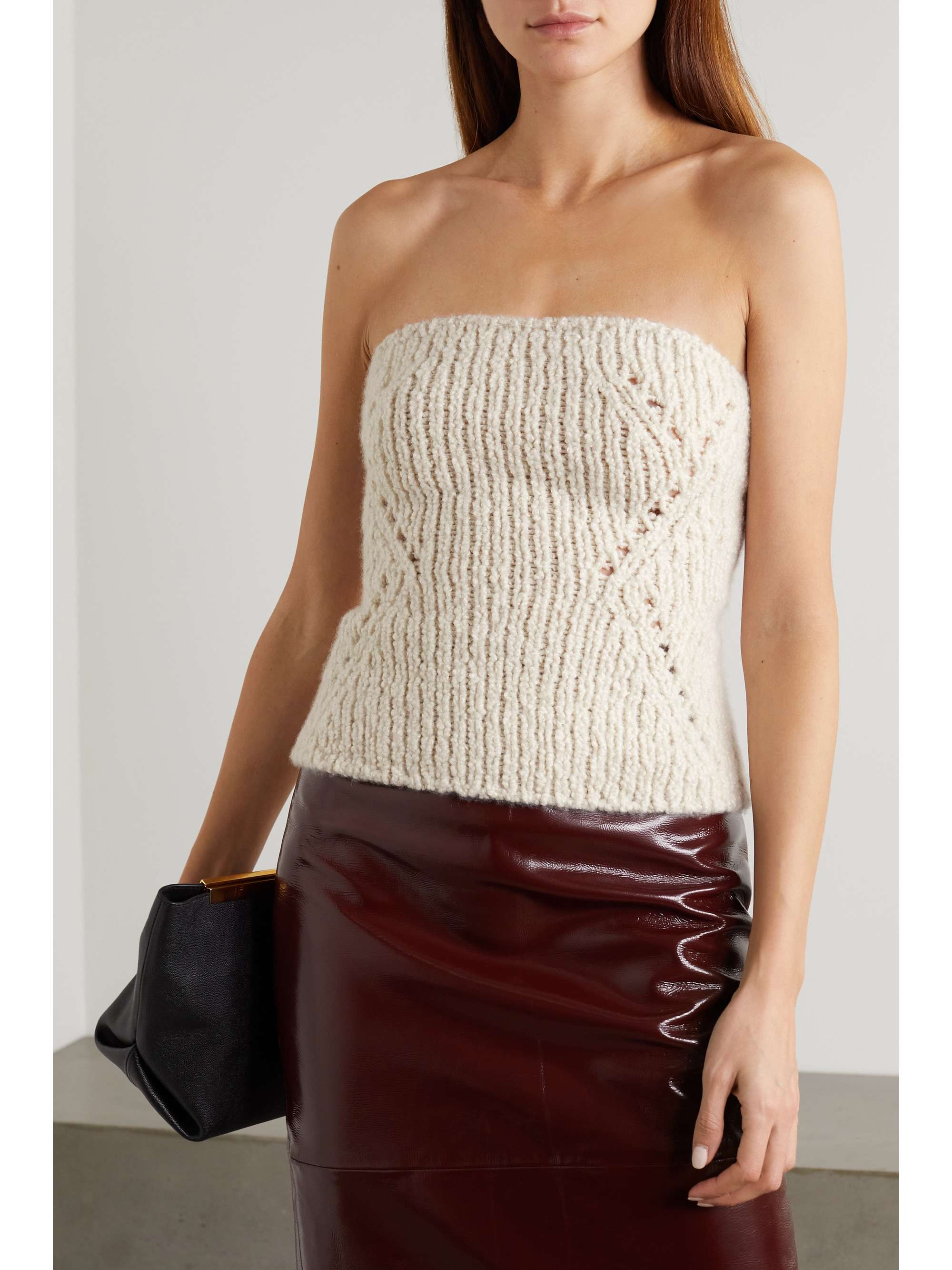 KHAITE Charlie strapless cashmere sweater