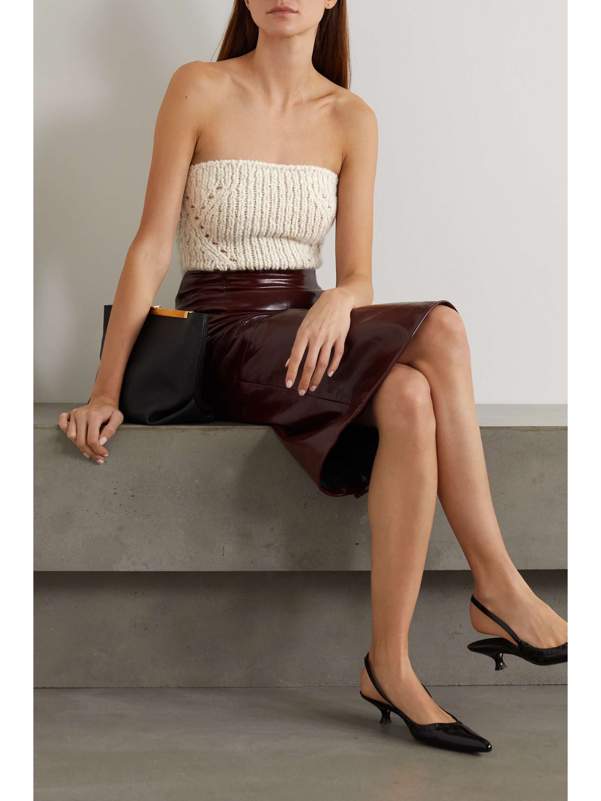 KHAITE Charlie strapless cashmere sweater