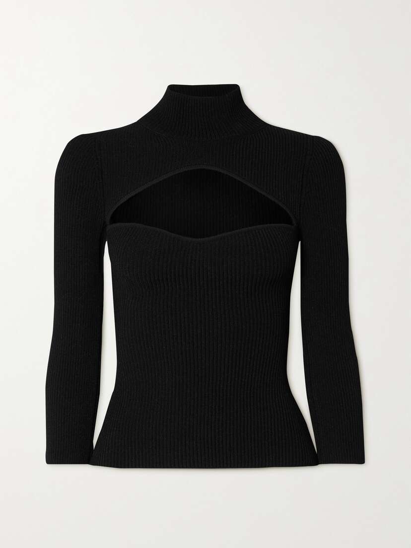 Khaite Angela Cutout Ribbed-knit Sweater - x large