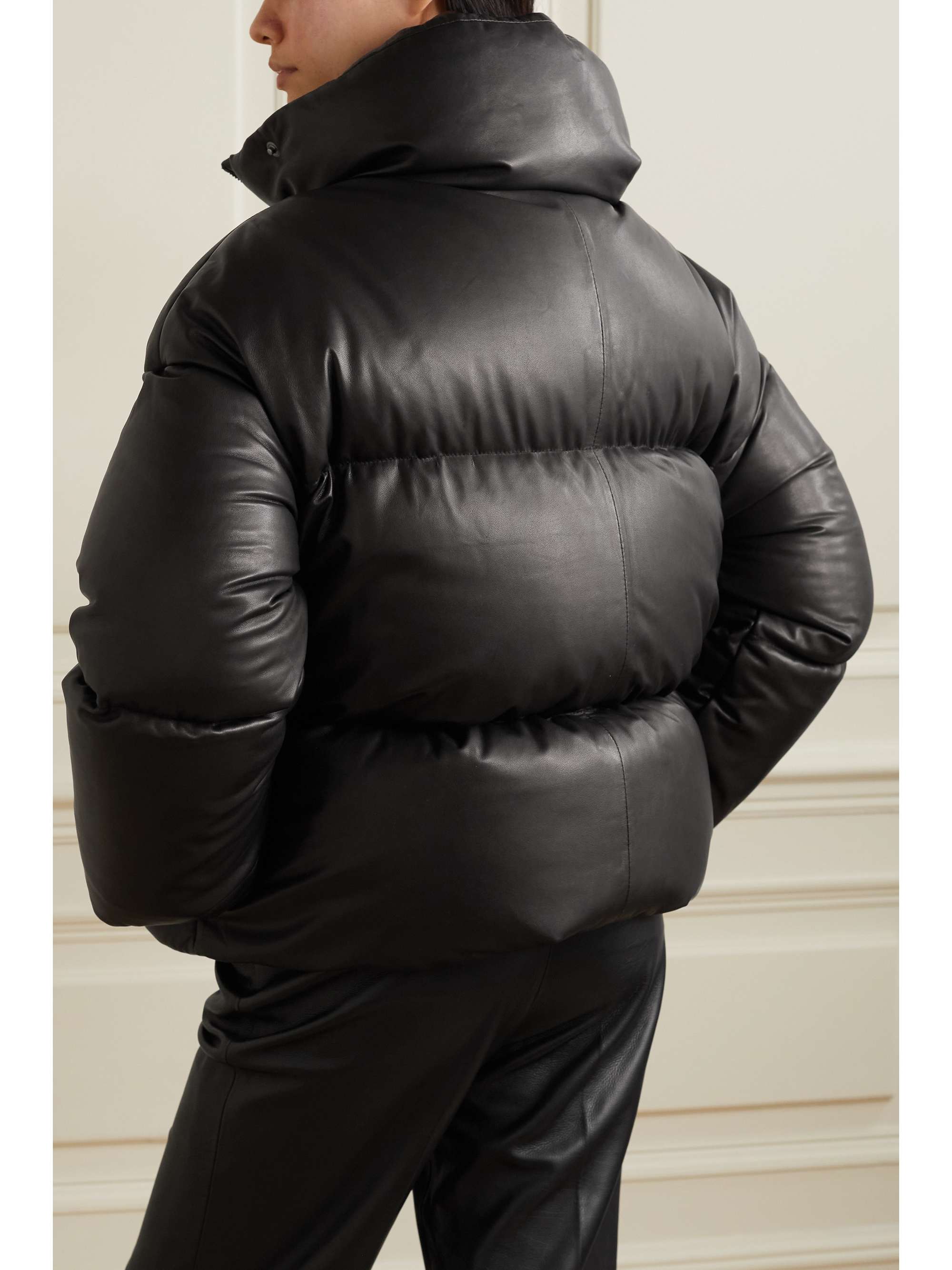 KHAITE Raphael quilted leather down jacket