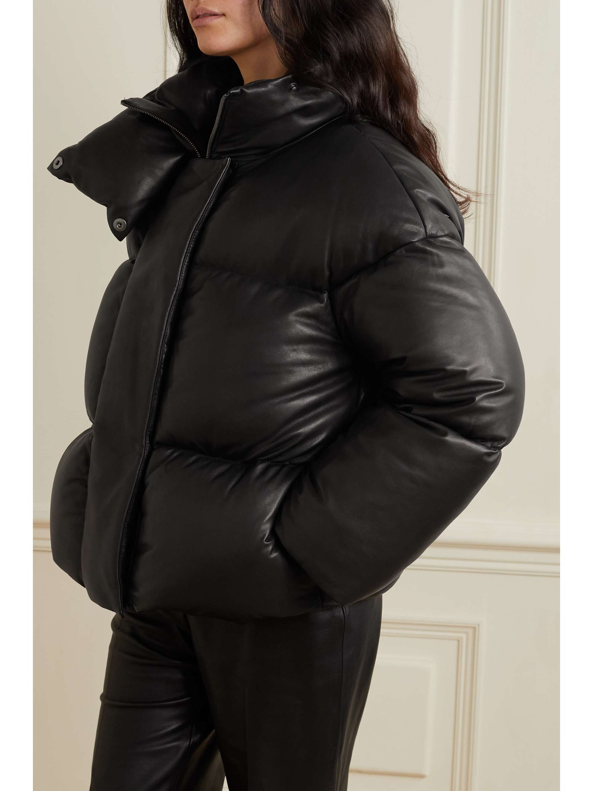 KHAITE Raphael quilted leather down jacket