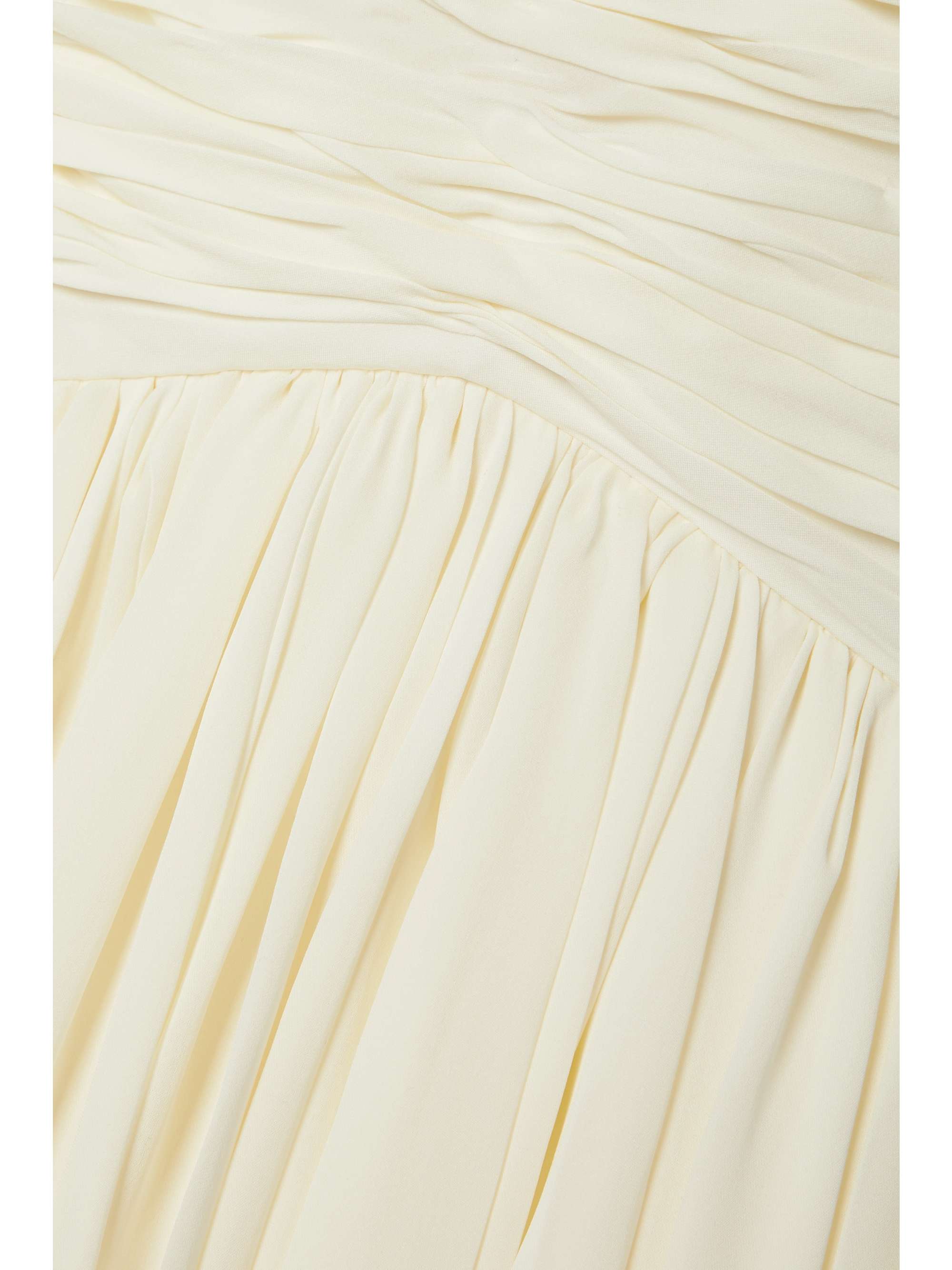 KHAITE Shivani strapless gathered silk crepe de chine midi dress