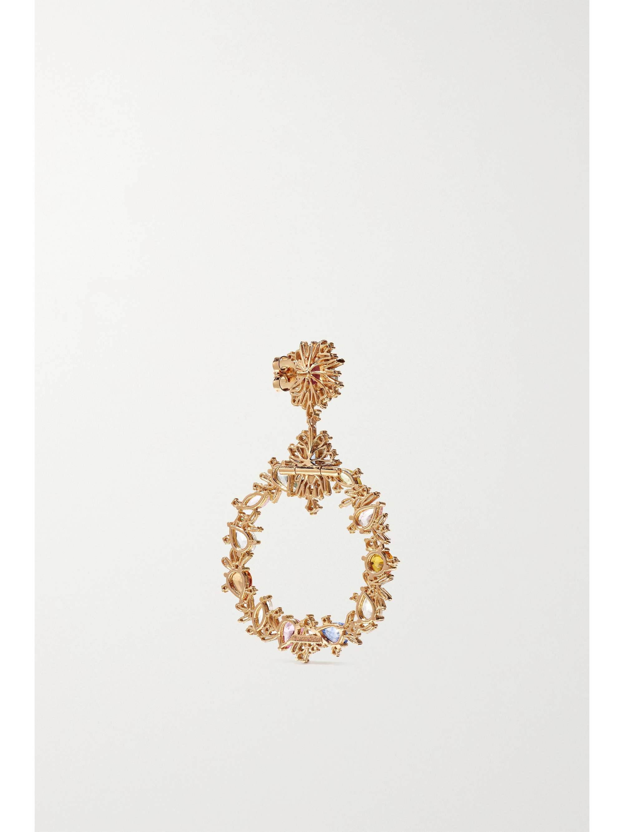 SUZANNE KALAN 18-karat rose gold, sapphire and diamond earrings