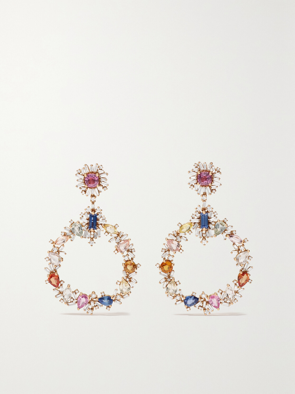 Suzanne Kalan 18-karat Rose Gold, Sapphire And Diamond Earrings