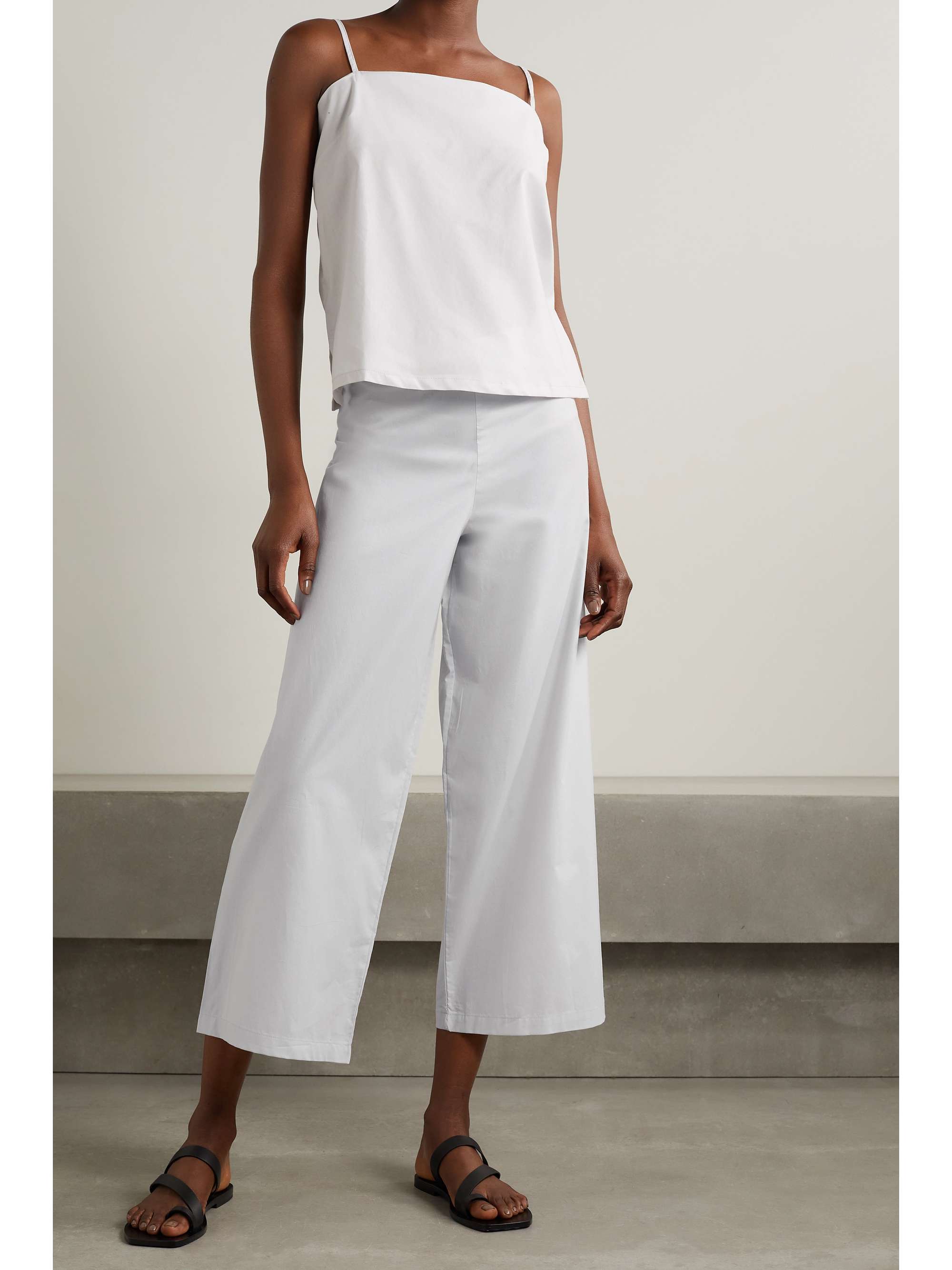 LESET Elle cropped cotton wide-leg pants