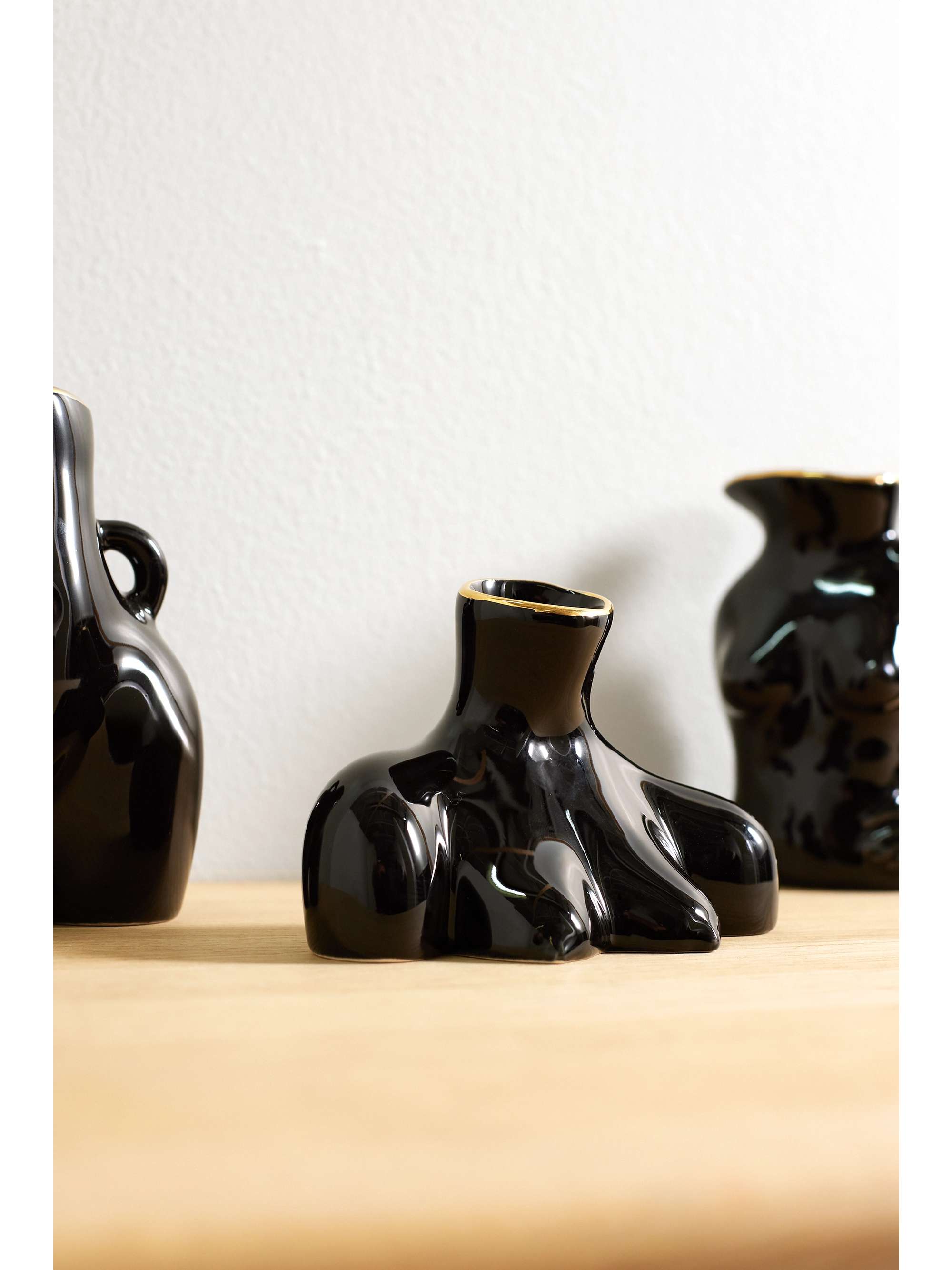 ANISSA KERMICHE Jugs Jug, Love Handles and Breast Friend mini gold-plated earthenware vase set