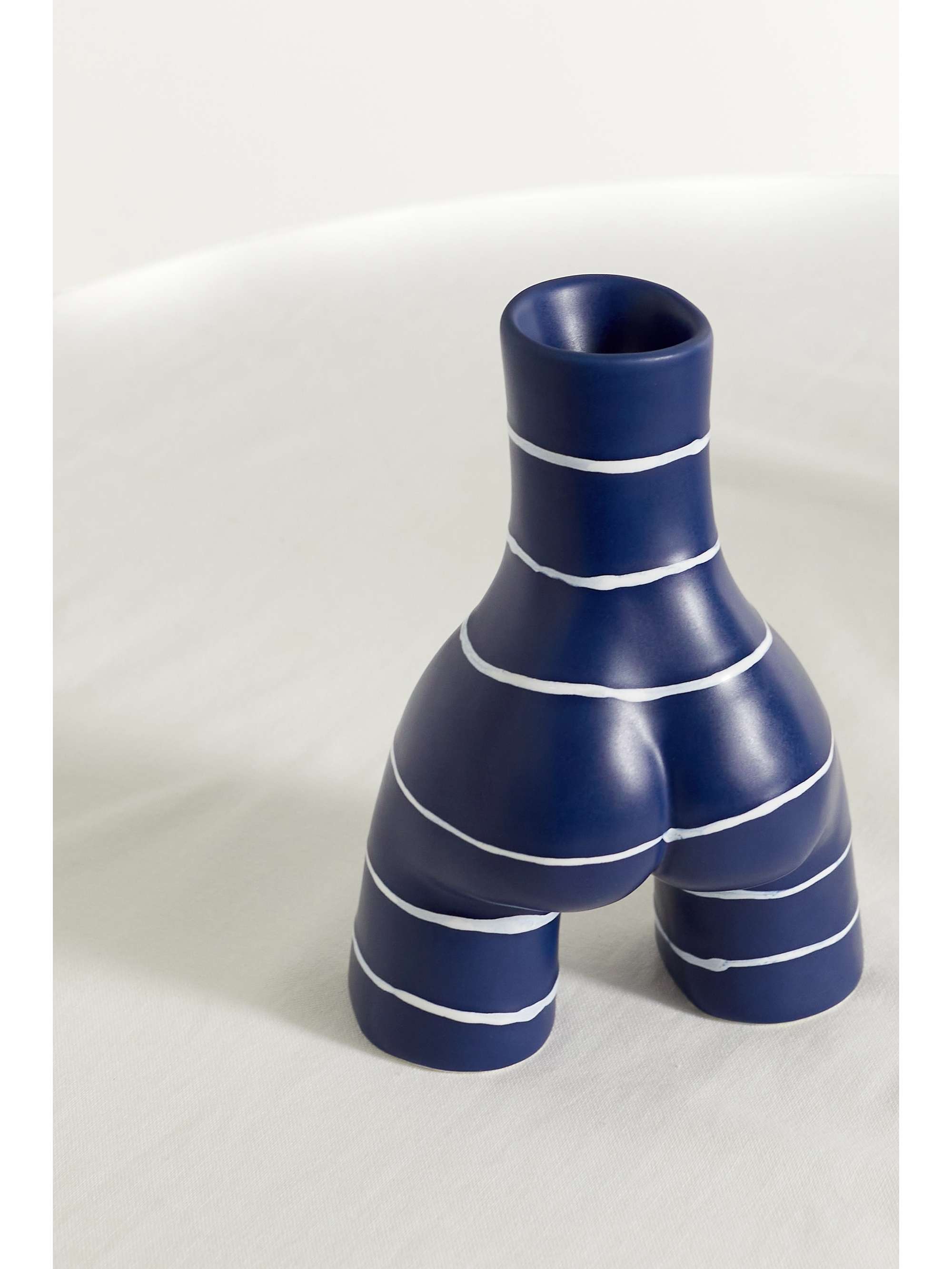 ANISSA KERMICHE Single L'Egg Striped Earthenware Cup