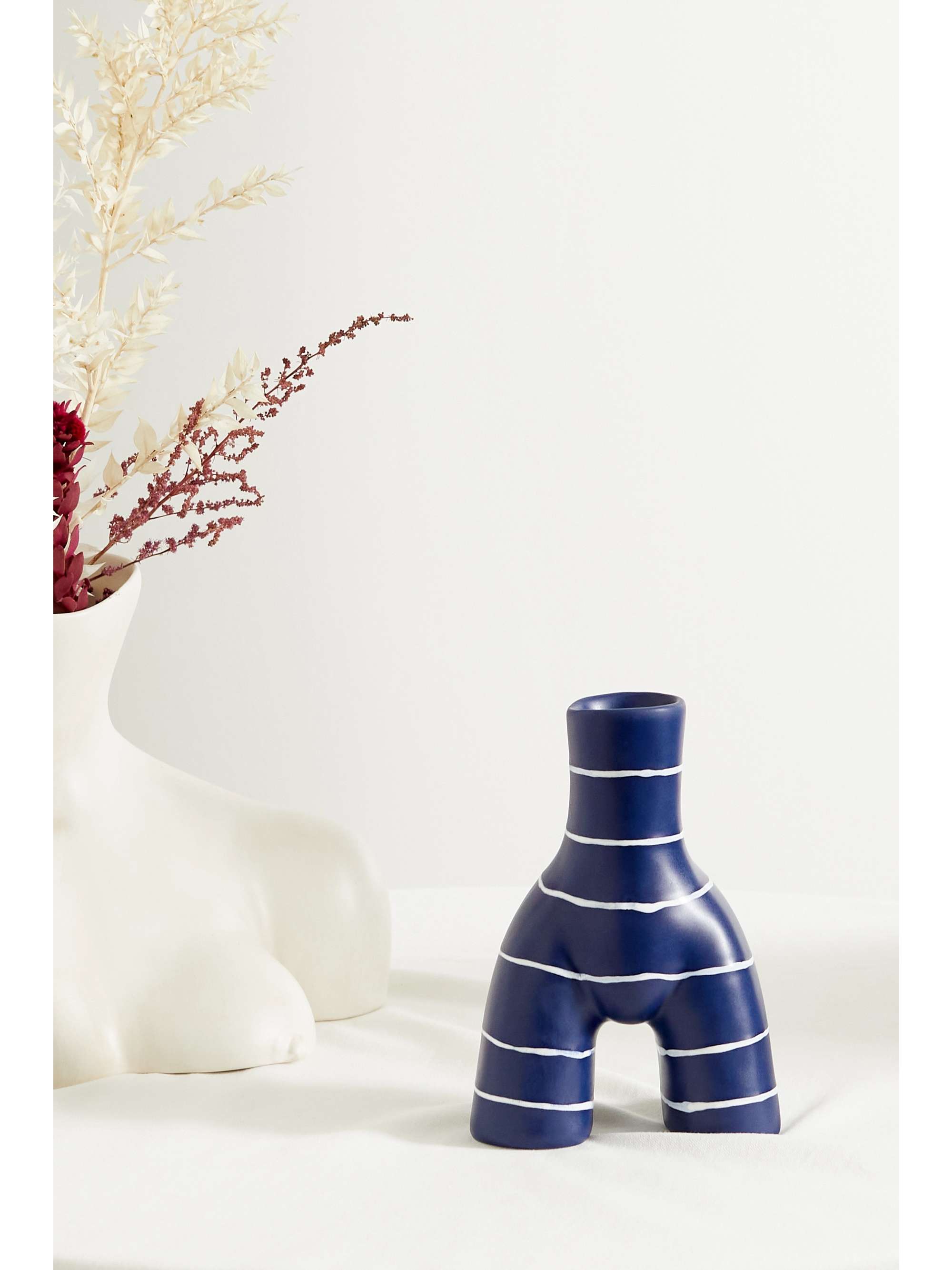 ANISSA KERMICHE Single L'Egg Striped Earthenware Cup