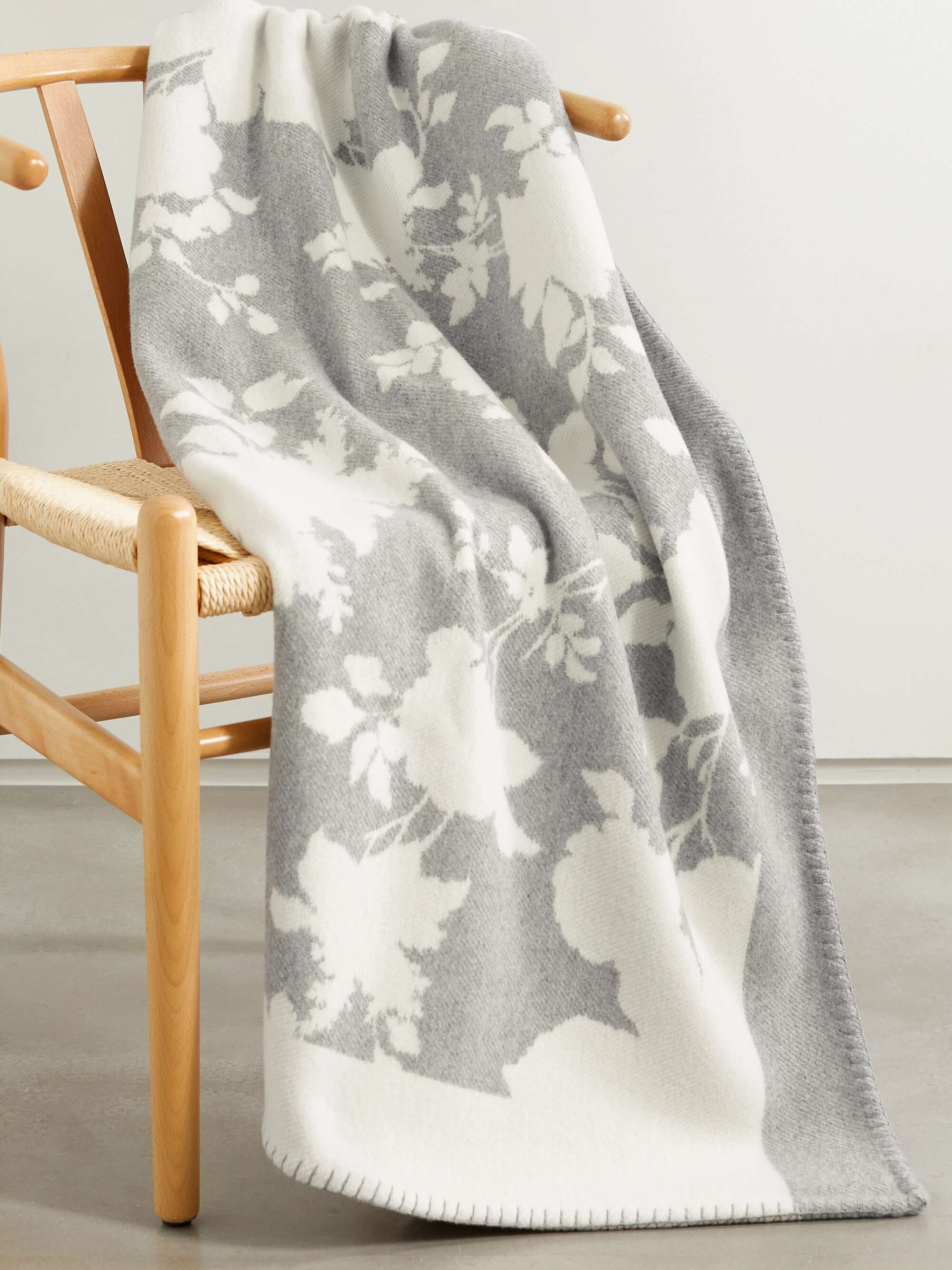 ERDEM Floralprint merino wool and cashmereblend blanket NETAPORTER
