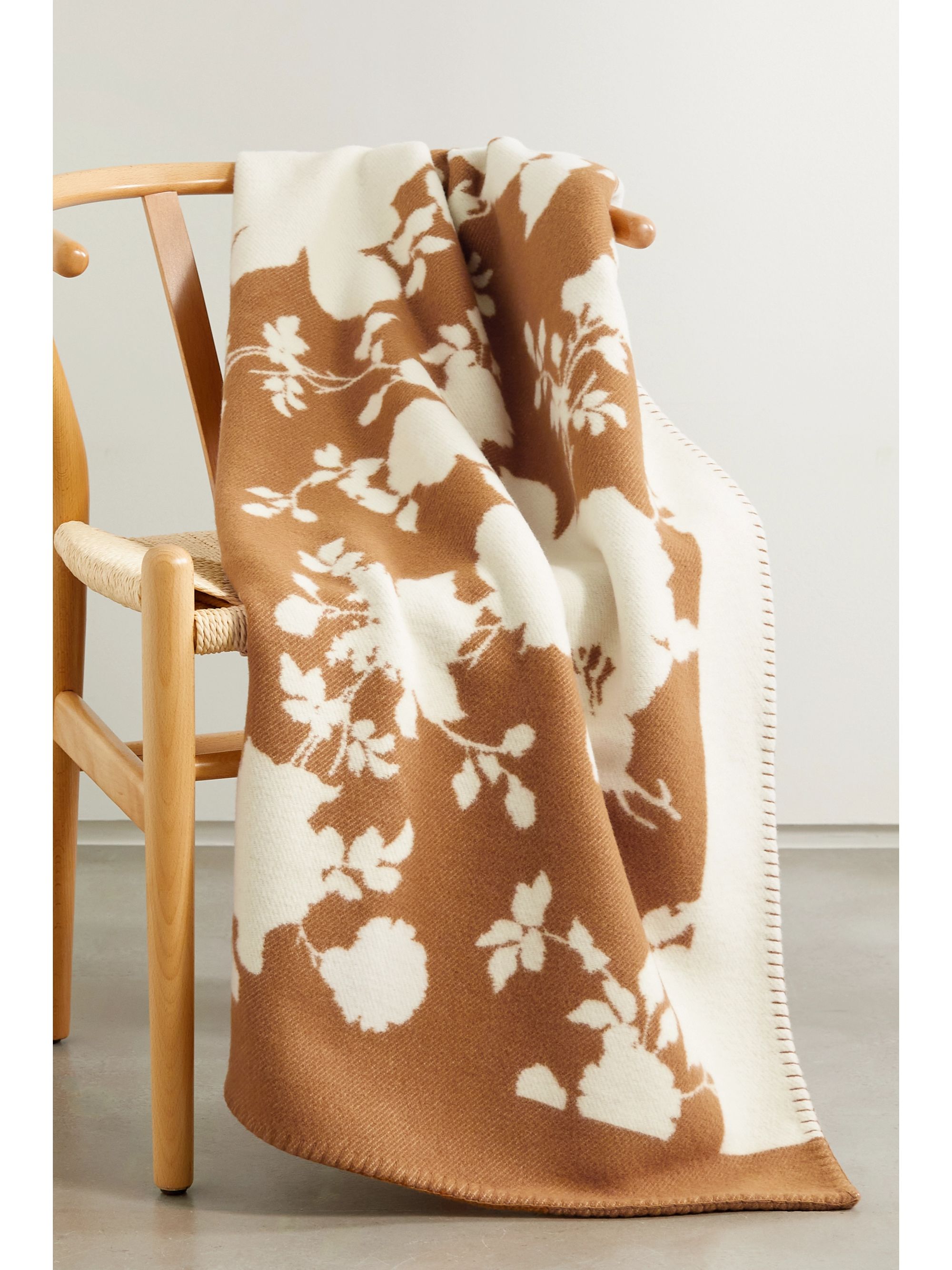 ERDEM Floral-print merino wool and cashmere-blend blanket