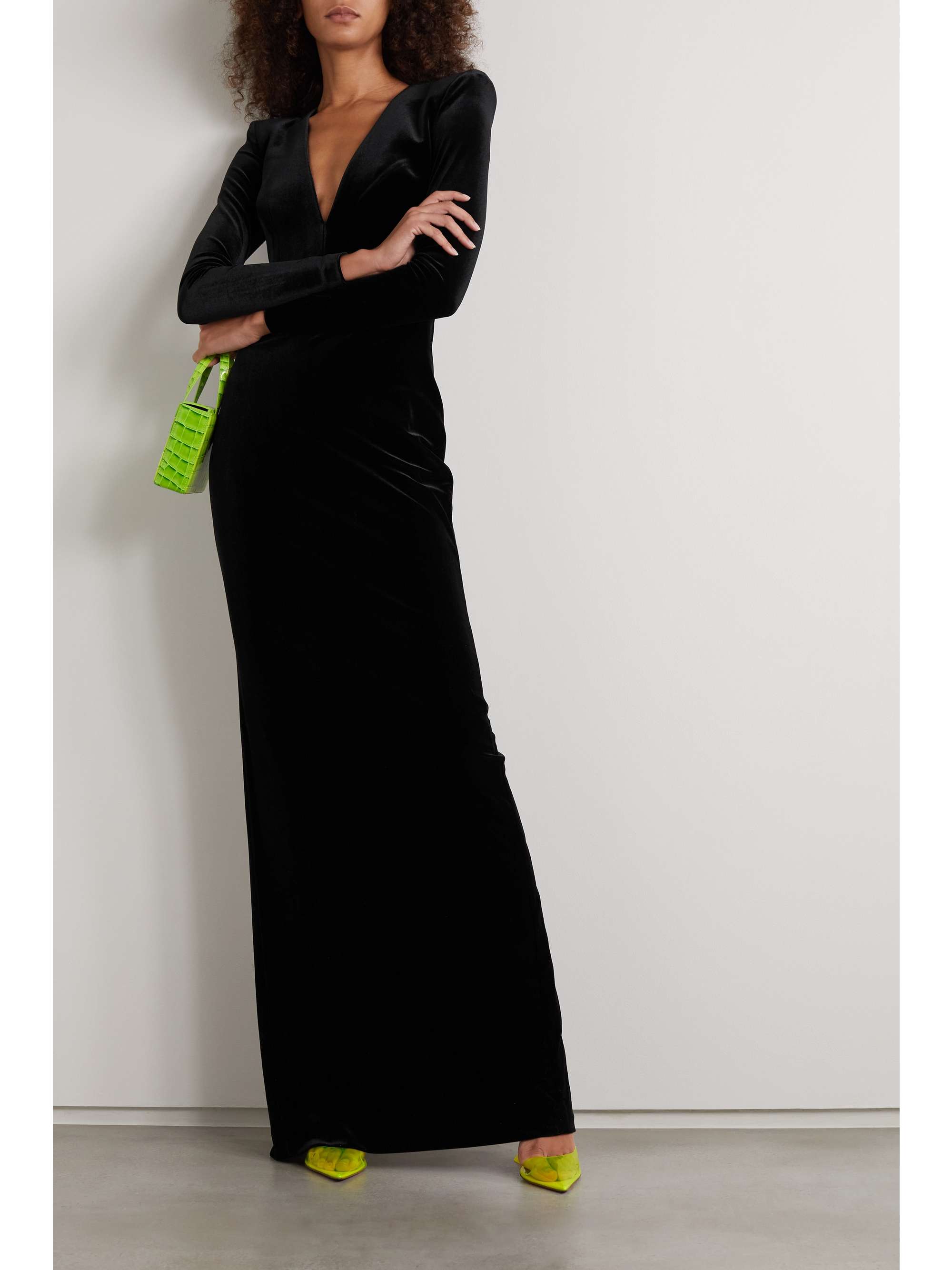 alex perry black velvet dress