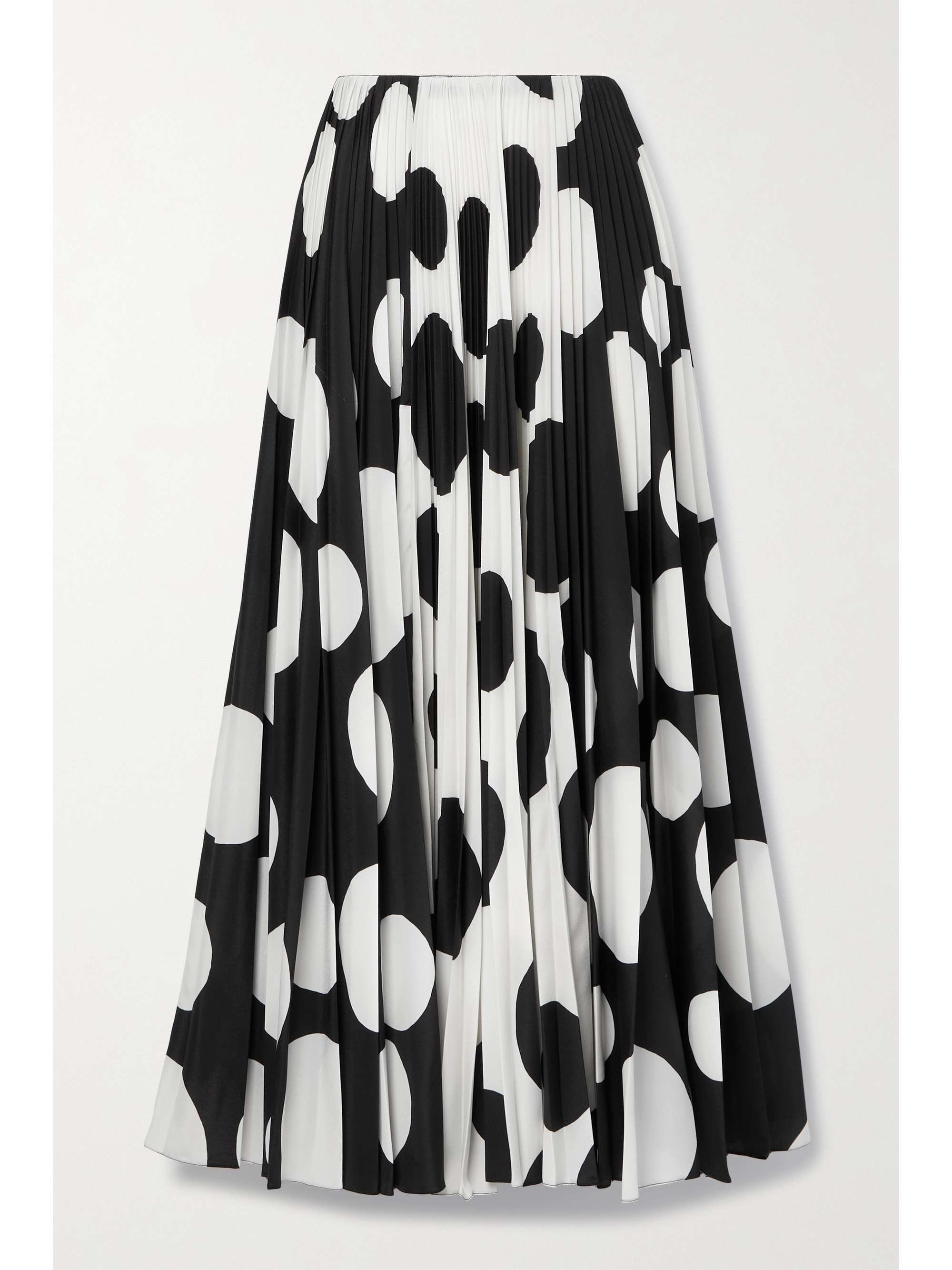 pleated dot maxi skirt