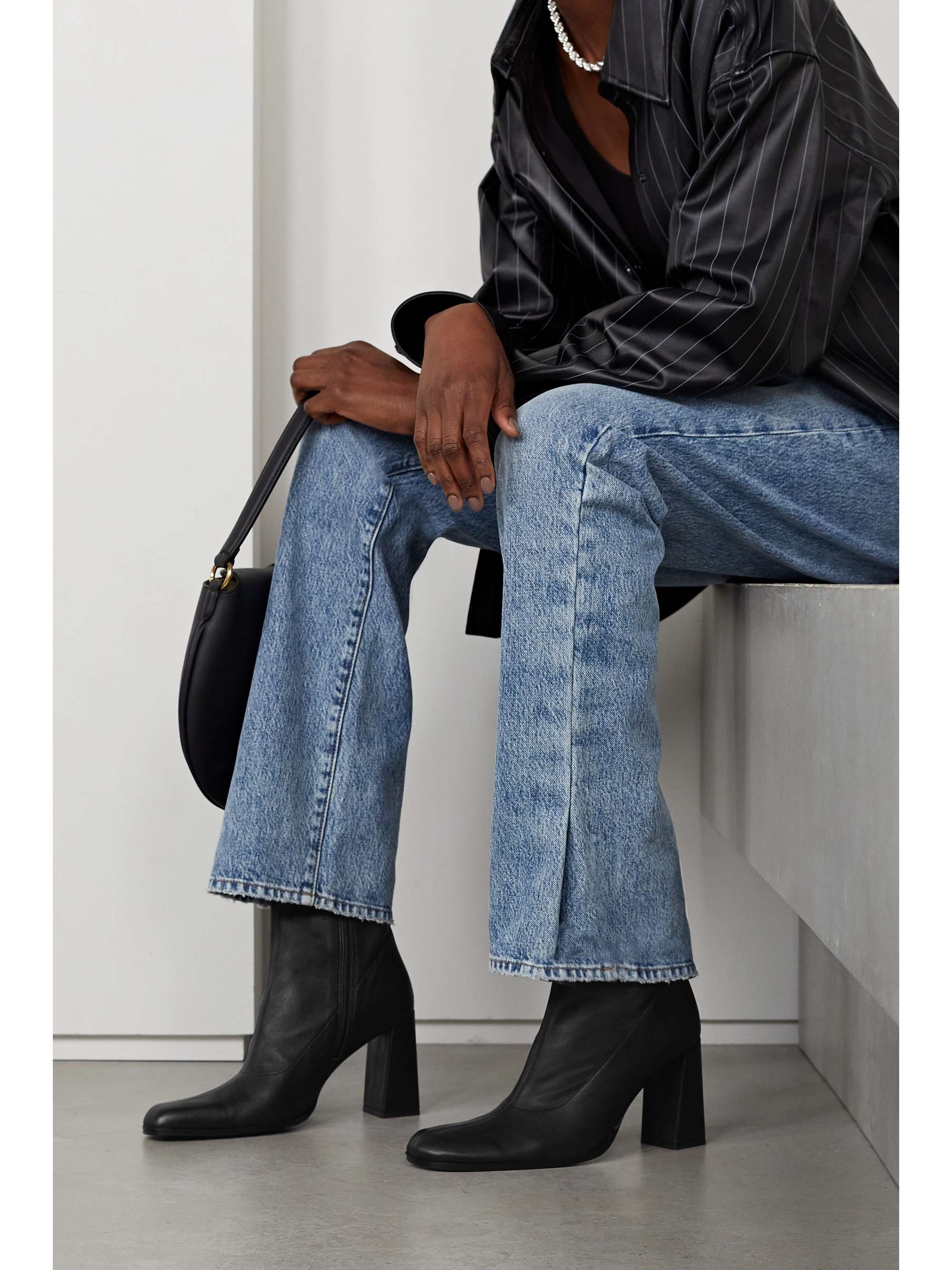 sock booties leather